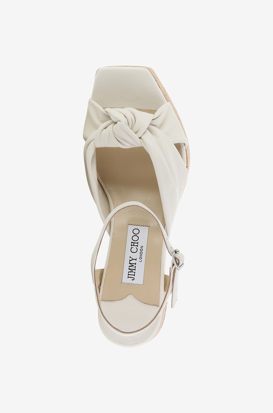 JIMMY CHOO Heloise Wedge 95 nappa leather platform sandals Women WHITE 5