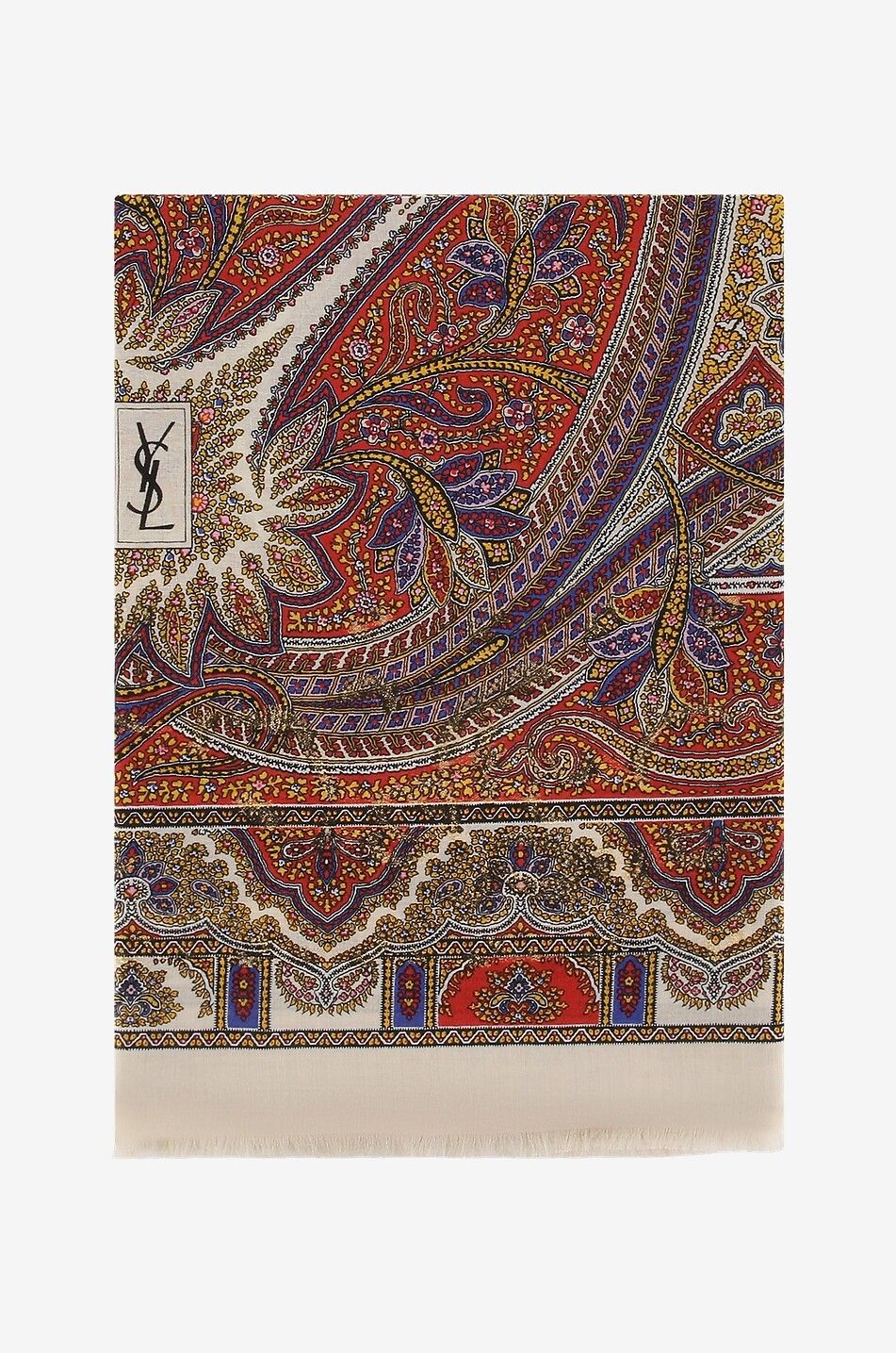 Paisley Vintage square glittering silk jacquard shawl - SAINT LAURENT PARIS  - Bongénie