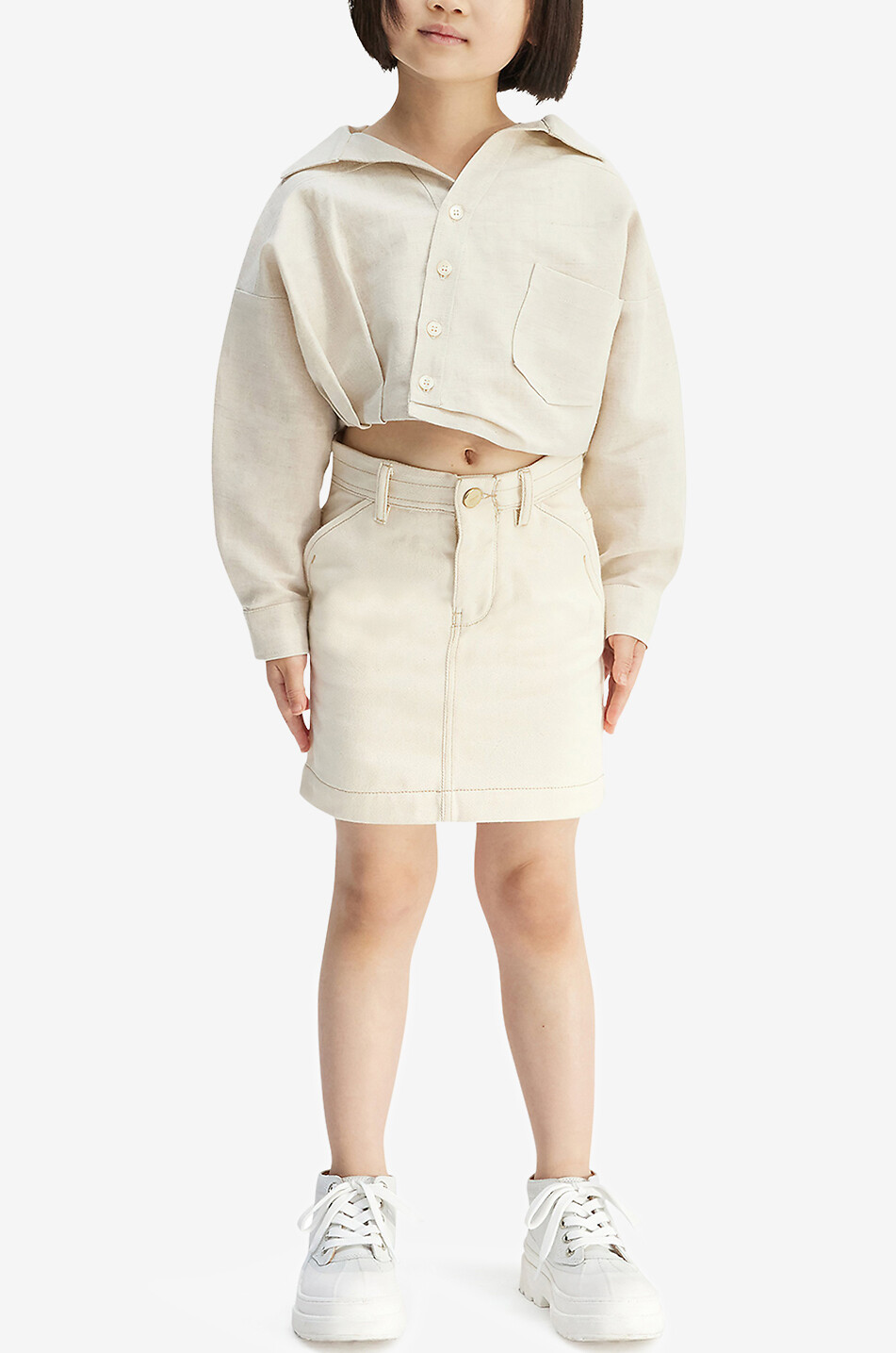 JACQUEMUS Minijupe en denim fille La Jupe De Nimes Fille BLANC CASSE 2