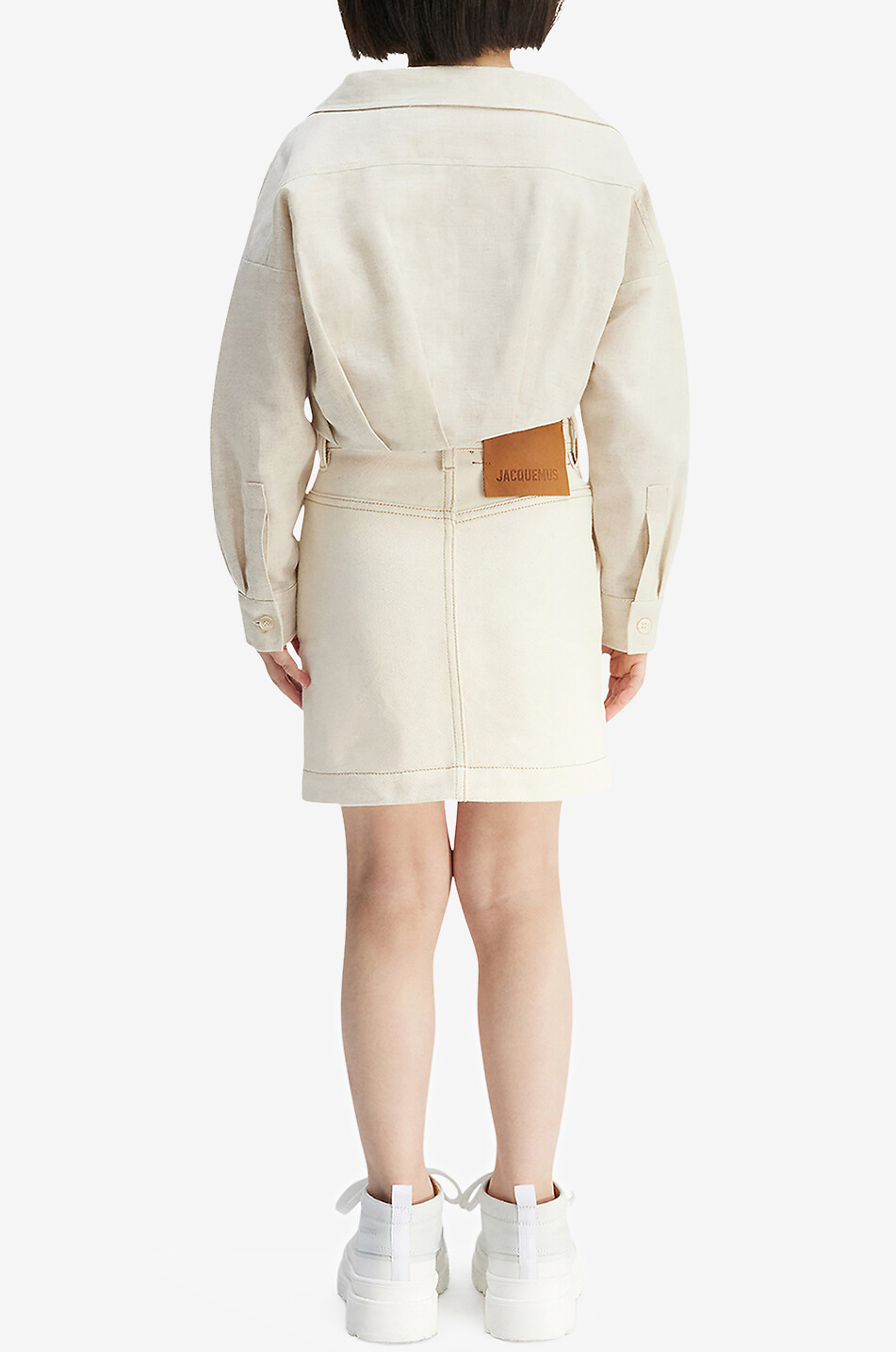 JACQUEMUS Minijupe en denim fille La Jupe De Nimes Fille BLANC CASSE 3