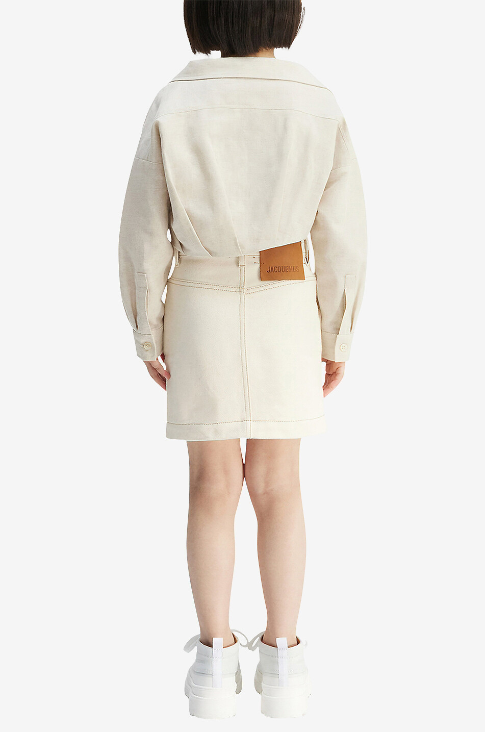 JACQUEMUS Minijupe en denim fille La Jupe De Nimes Fille BLANC CASSE 5
