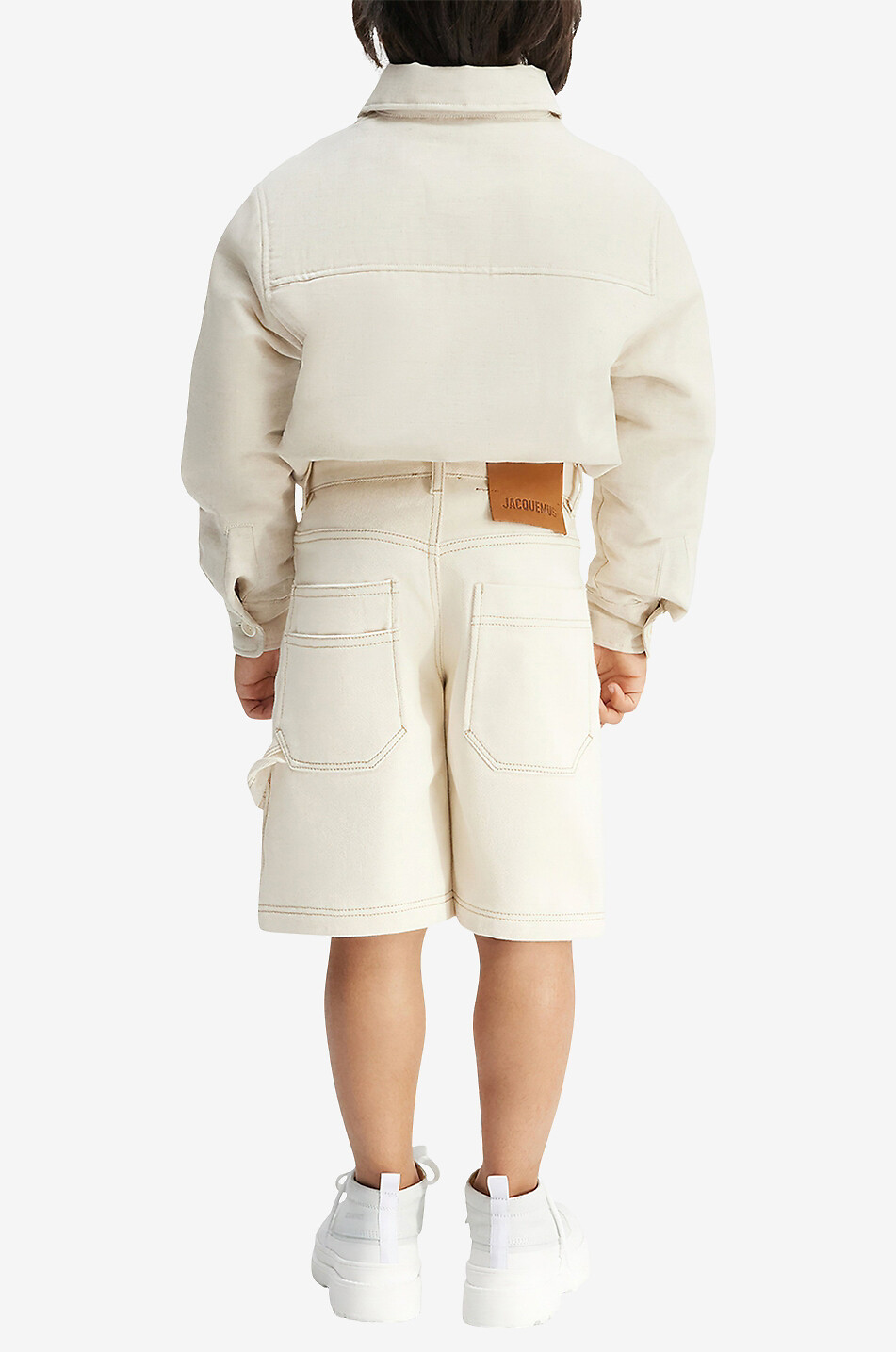 JACQUEMUS Jungen-Überhemd aus Baumwolle und Leinen La Chemise Boulanger Junge BEIGE 3
