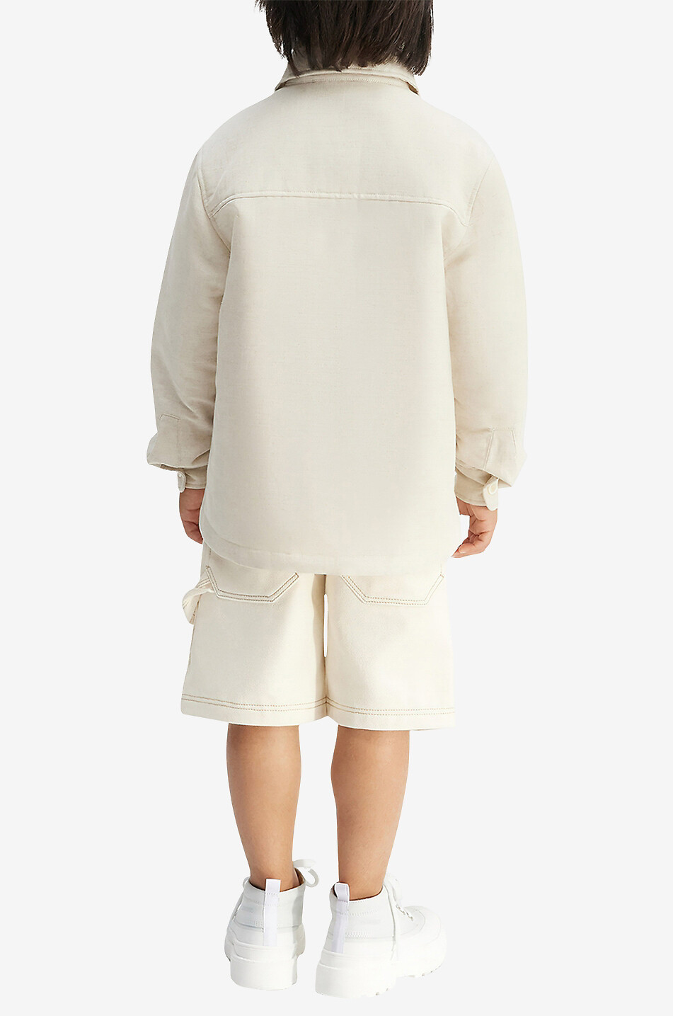 JACQUEMUS Jungen-Überhemd aus Baumwolle und Leinen La Chemise Boulanger Junge BEIGE 5