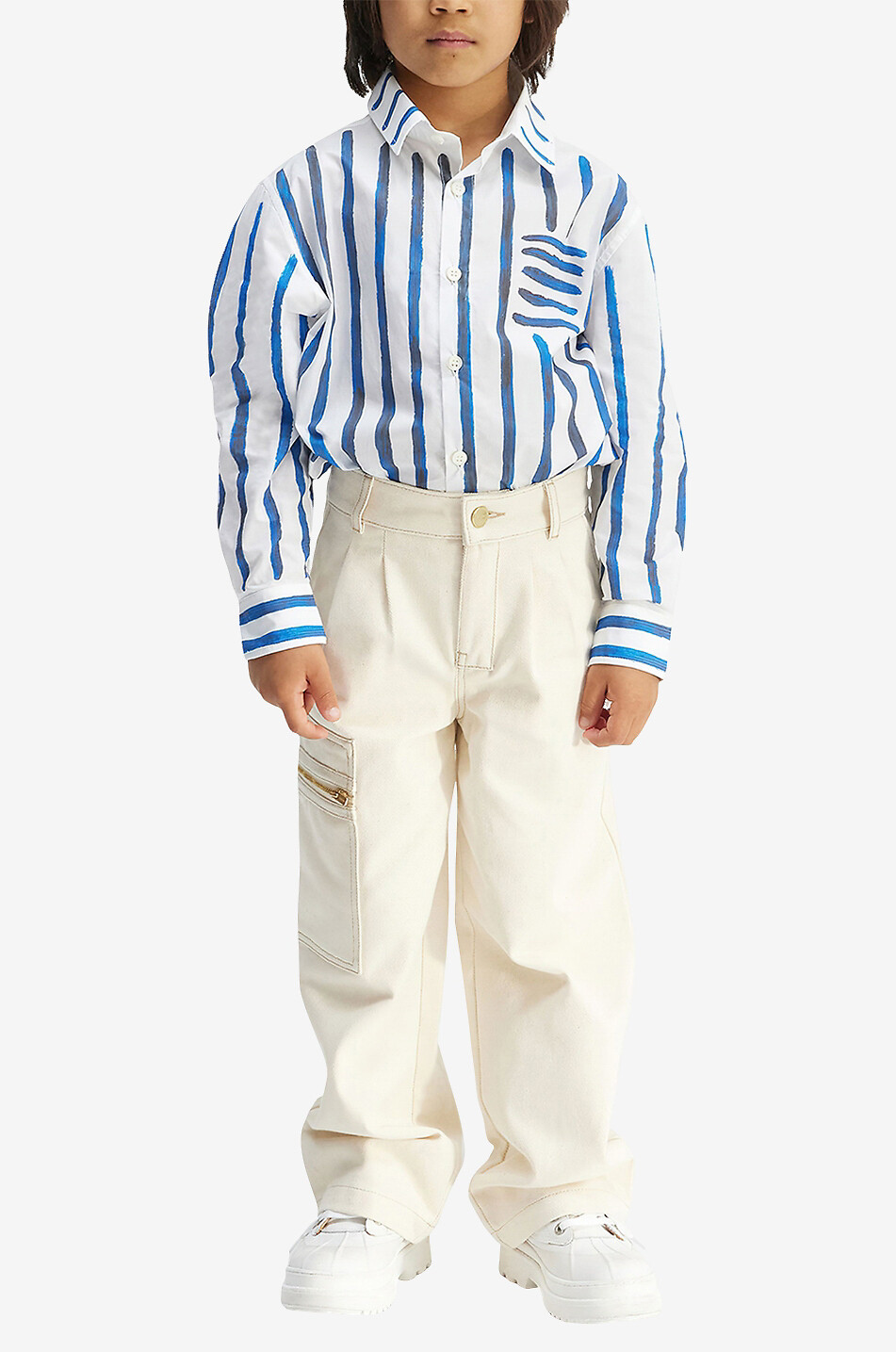 JACQUEMUS La Chemise Peinture long-sleeved boy's shirt Boy WHITE 2