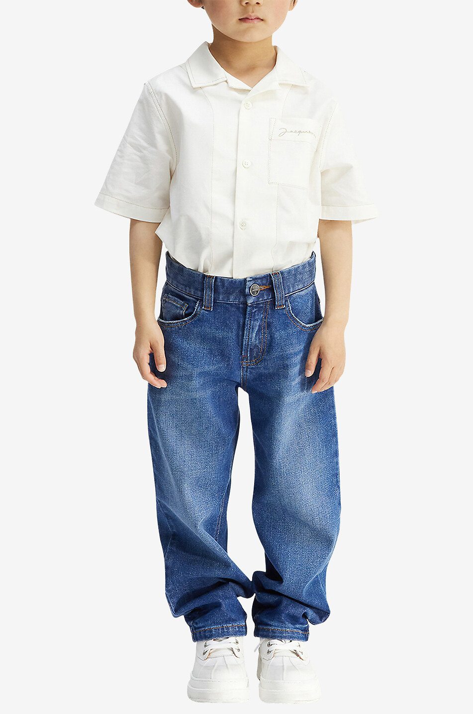 JACQUEMUS Jean garçon en coton stretch Le de Nîmes Garçon BLEU 2