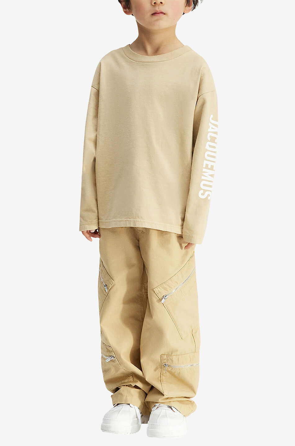 JACQUEMUS Pantalon en coton enfant Le cargo Maronne Garçon BEIGE 2