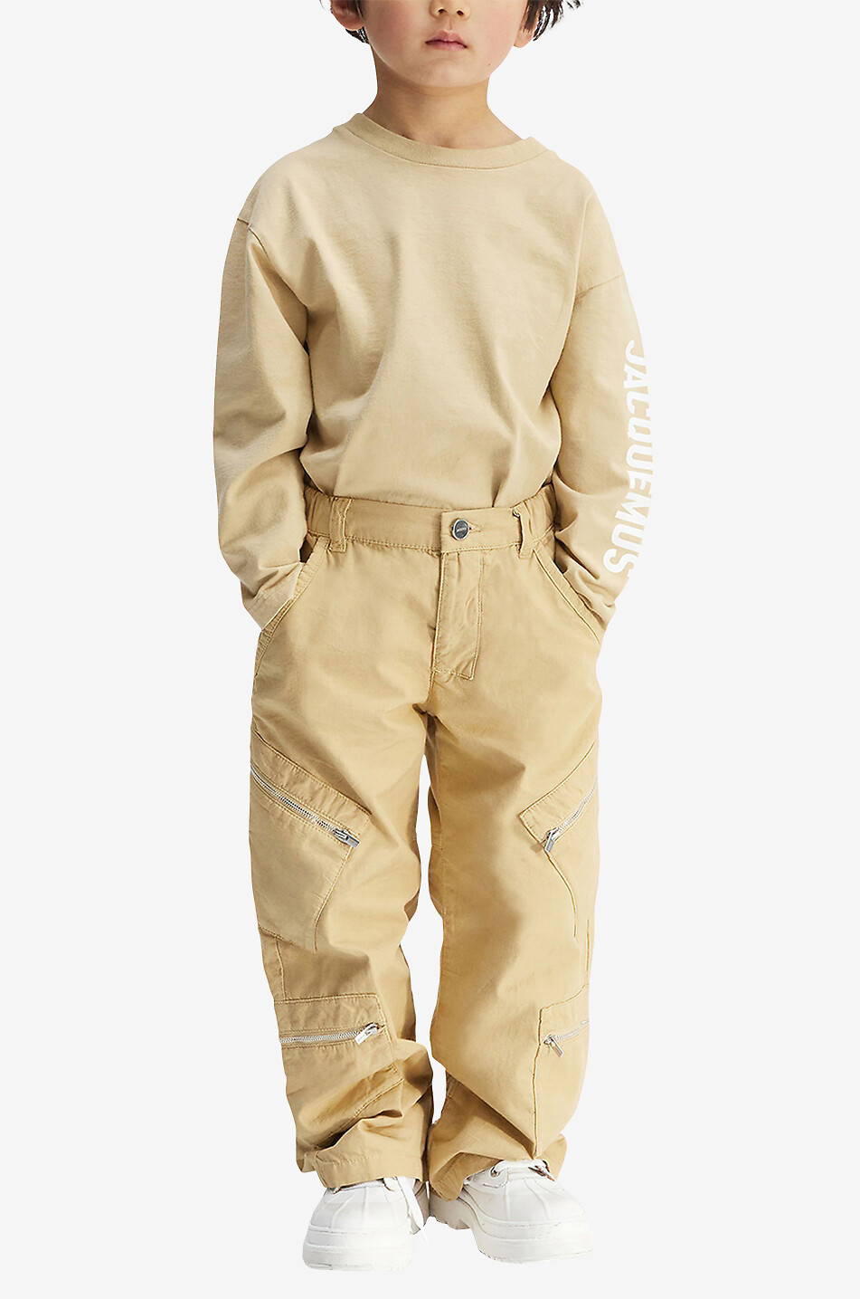 JACQUEMUS Pantalon en coton enfant Le cargo Maronne Garçon BEIGE 6