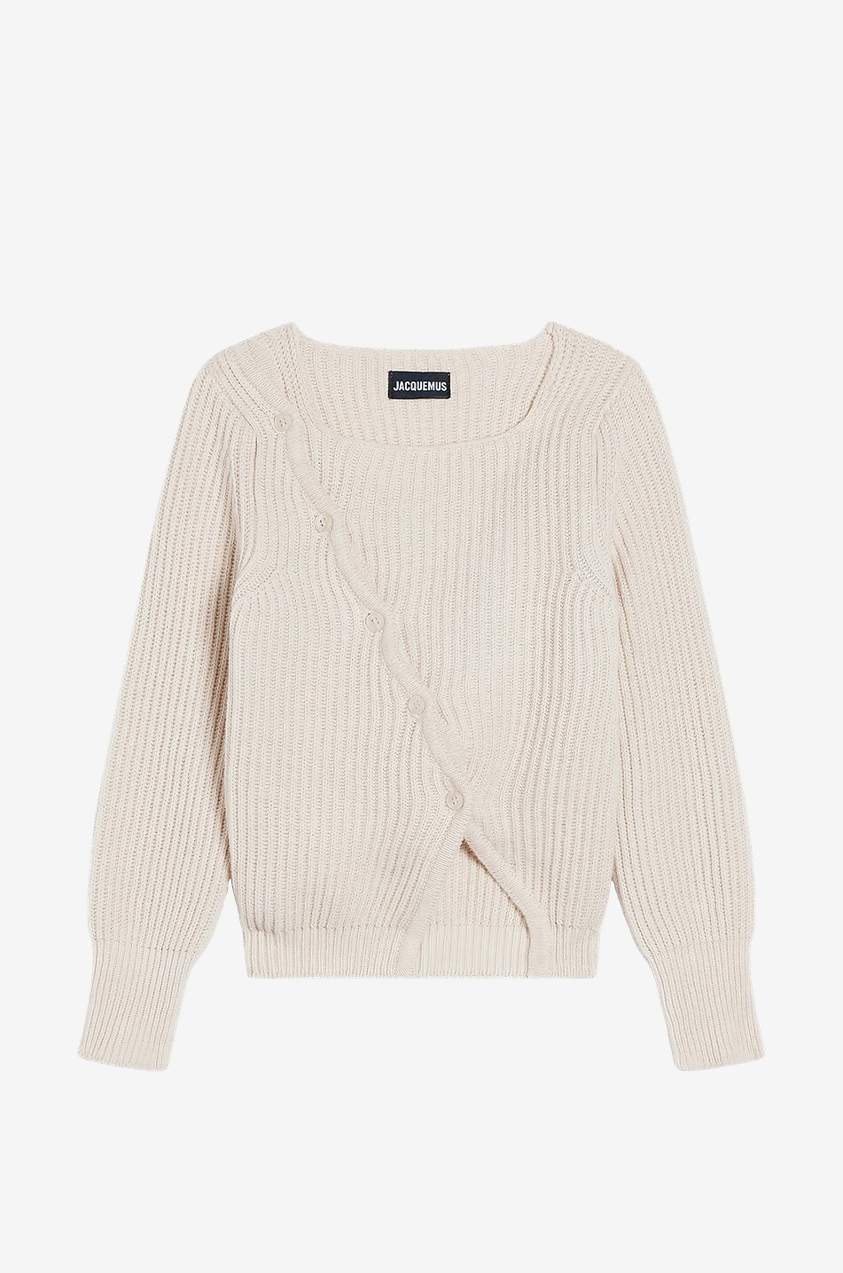 JACQUEMUS Pull à boutonnage asymétrique enfant La Maille Pau Garçon BEIGE 1