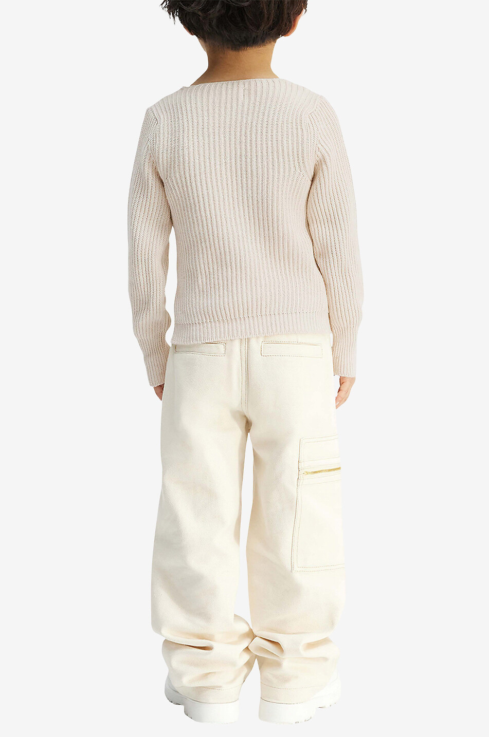 JACQUEMUS Pull à boutonnage asymétrique enfant La Maille Pau Garçon BEIGE 3