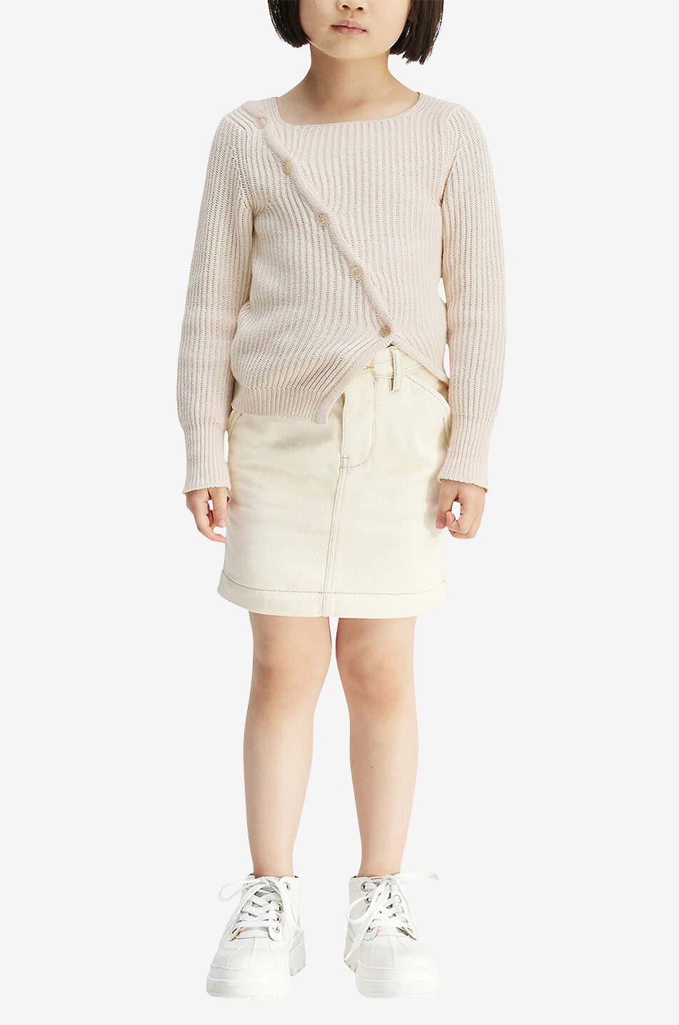 La Maille Pau children's jumper with asymmetric buttoning