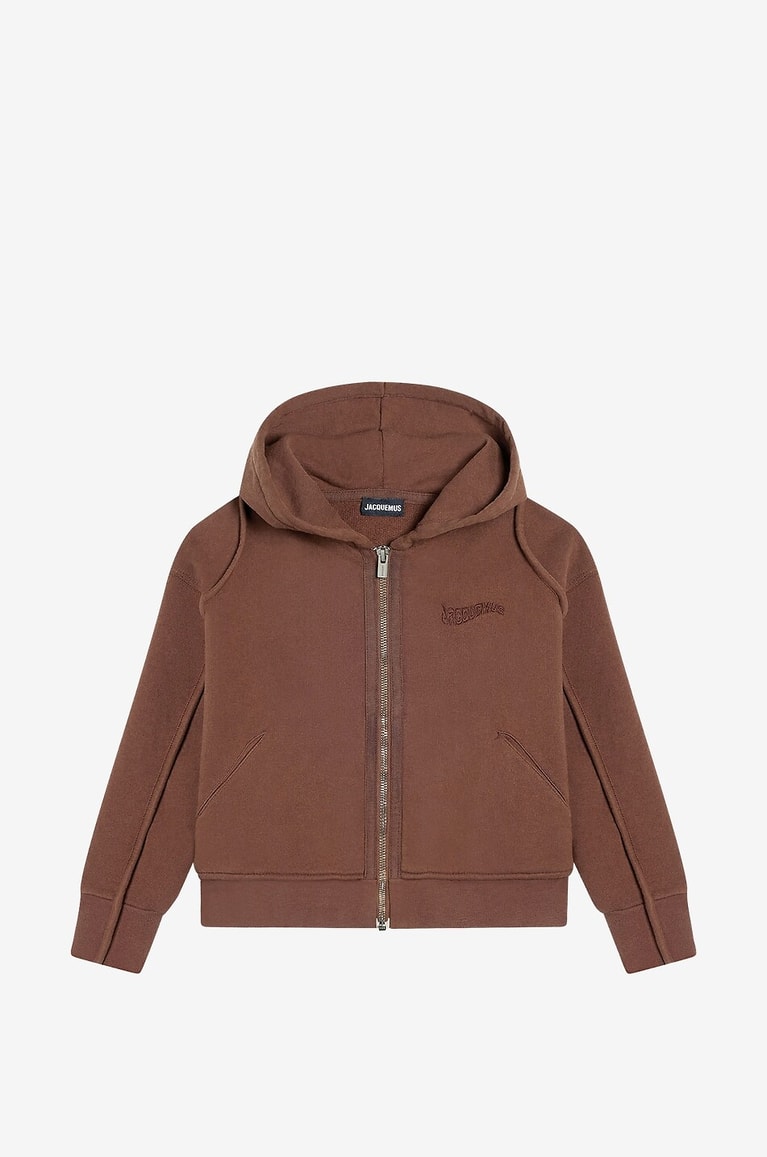 JACQUEMUS Sweat-shirt à capuche enfant Le Camarque Zippé Garçon MARRON 1