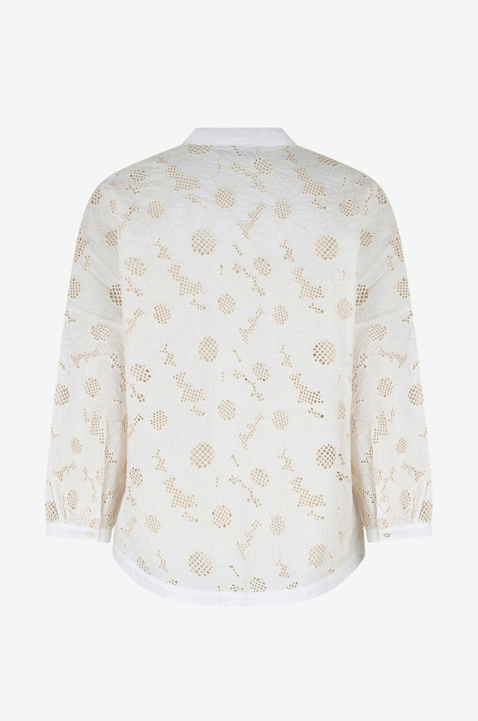 HEMISPHERE Jarito cotton blouse with openwork embroideries Women EGGSHELL 2