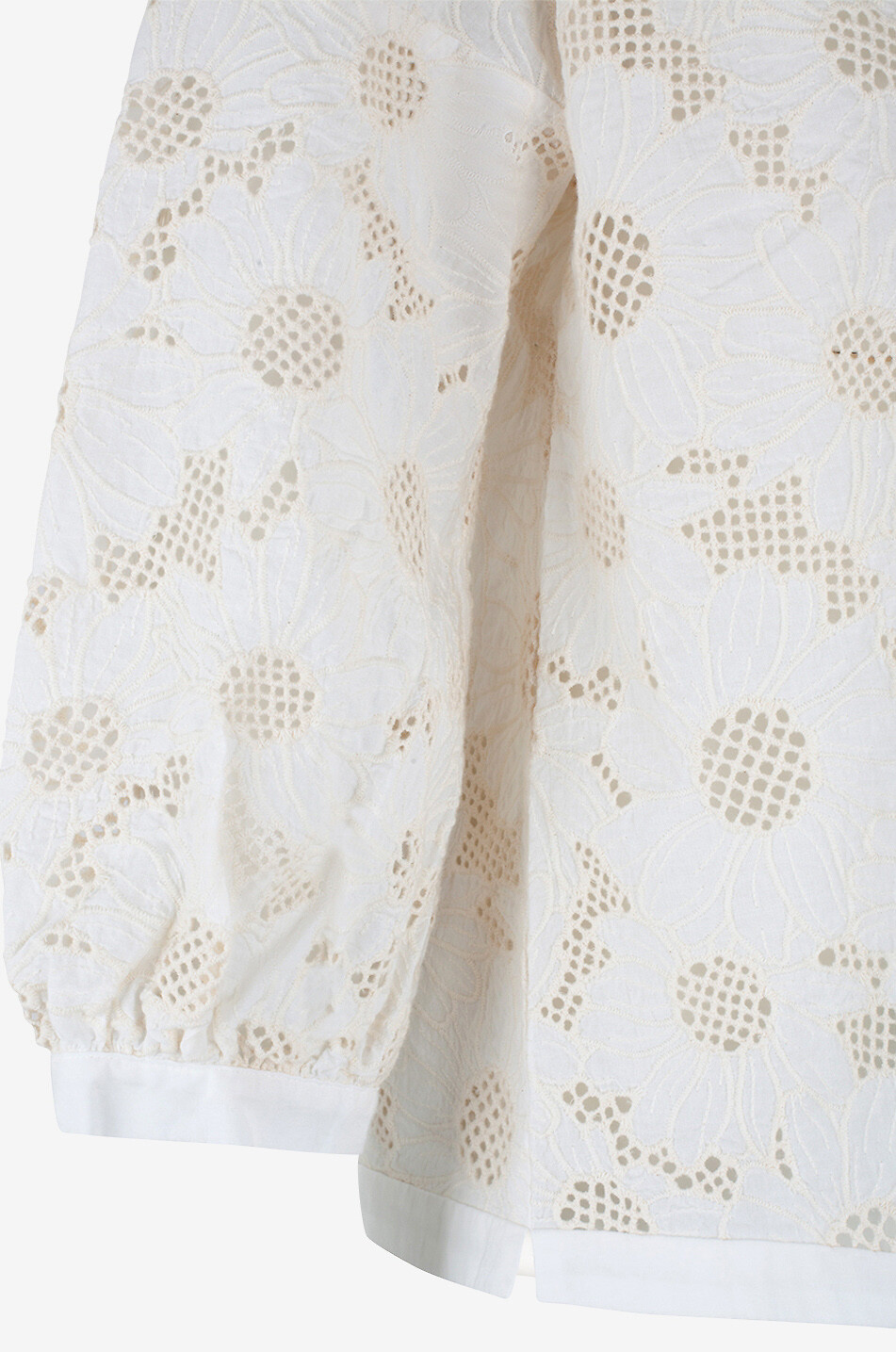 HEMISPHERE Jarito cotton blouse with openwork embroideries Women EGGSHELL 3