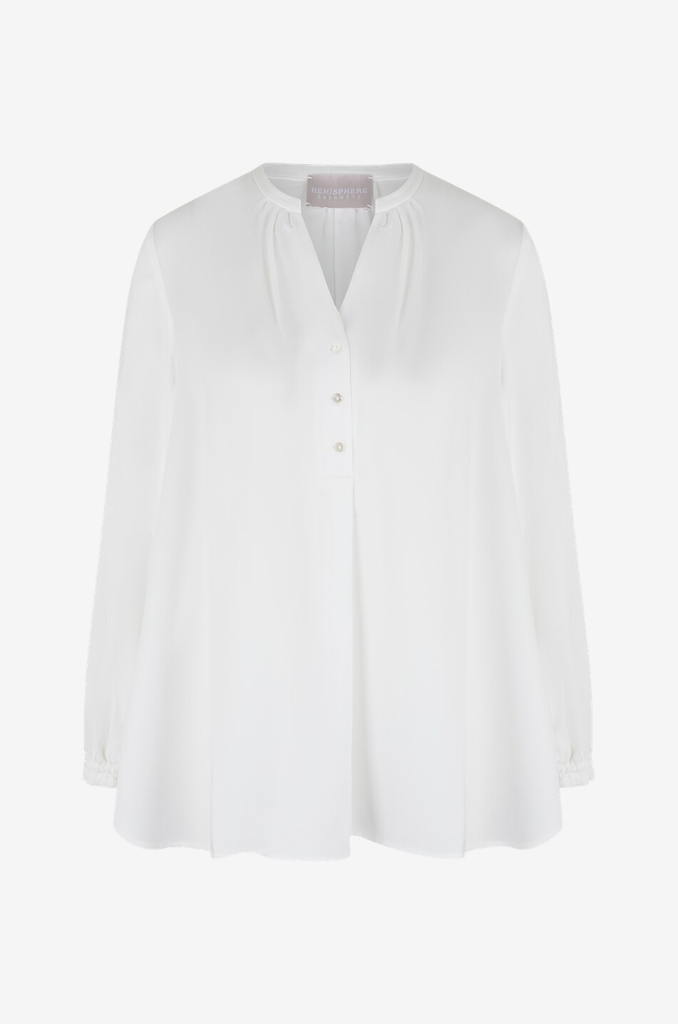 Blouse en crêpe à manches bouffantes Serata