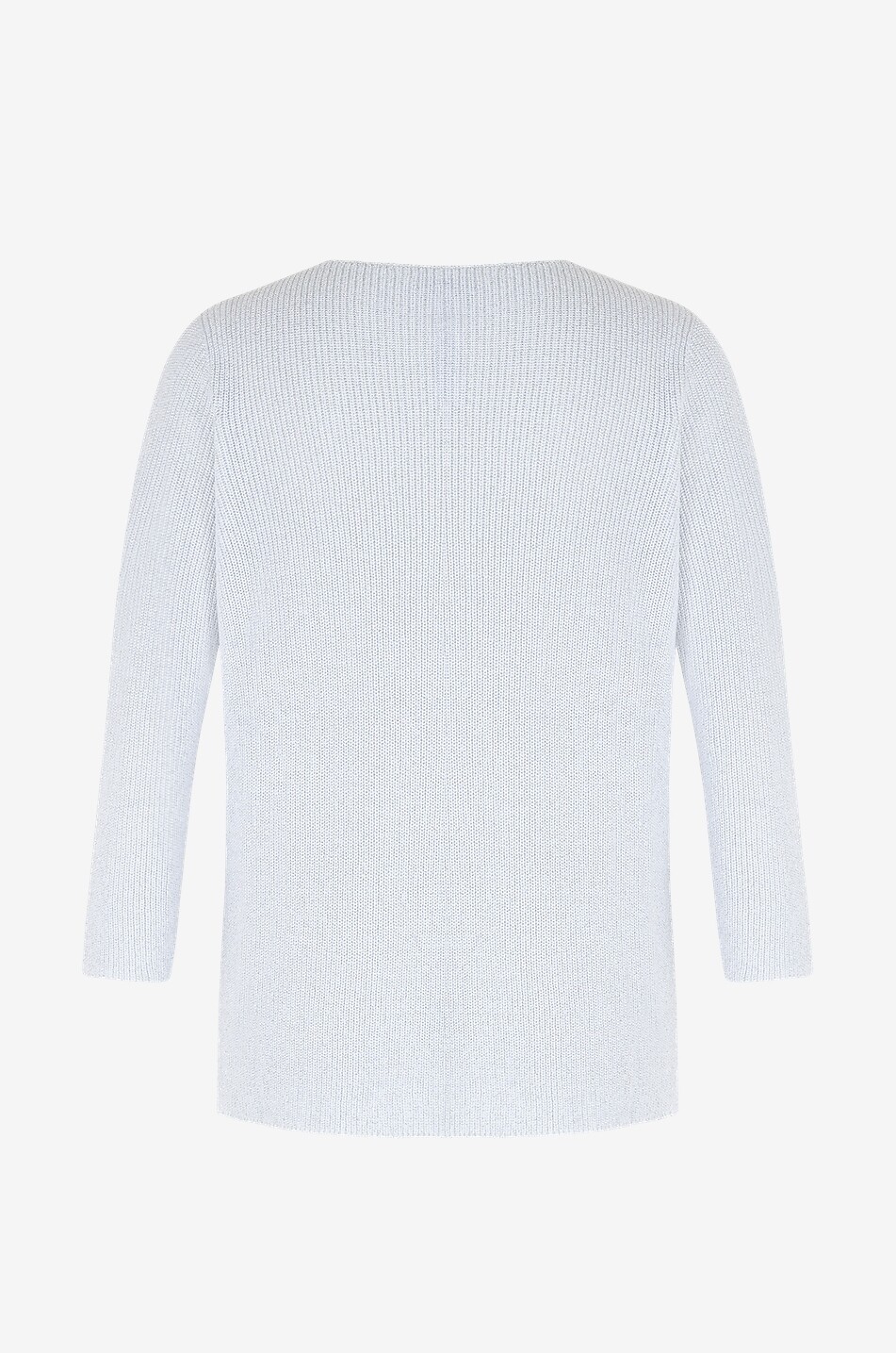 FABIANA FILIPPI Glitzernder Rippstrick-Baumwollpullover mit U-Boot-Ausschnitt Damen WEISS 2