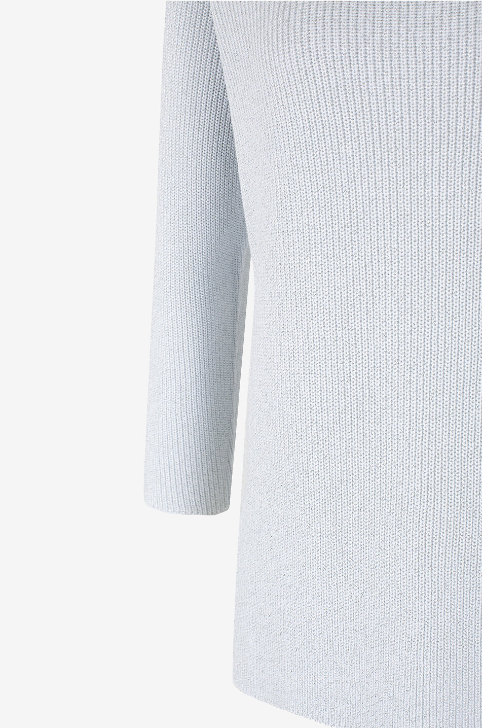 FABIANA FILIPPI Glitzernder Rippstrick-Baumwollpullover mit U-Boot-Ausschnitt Damen WEISS 3