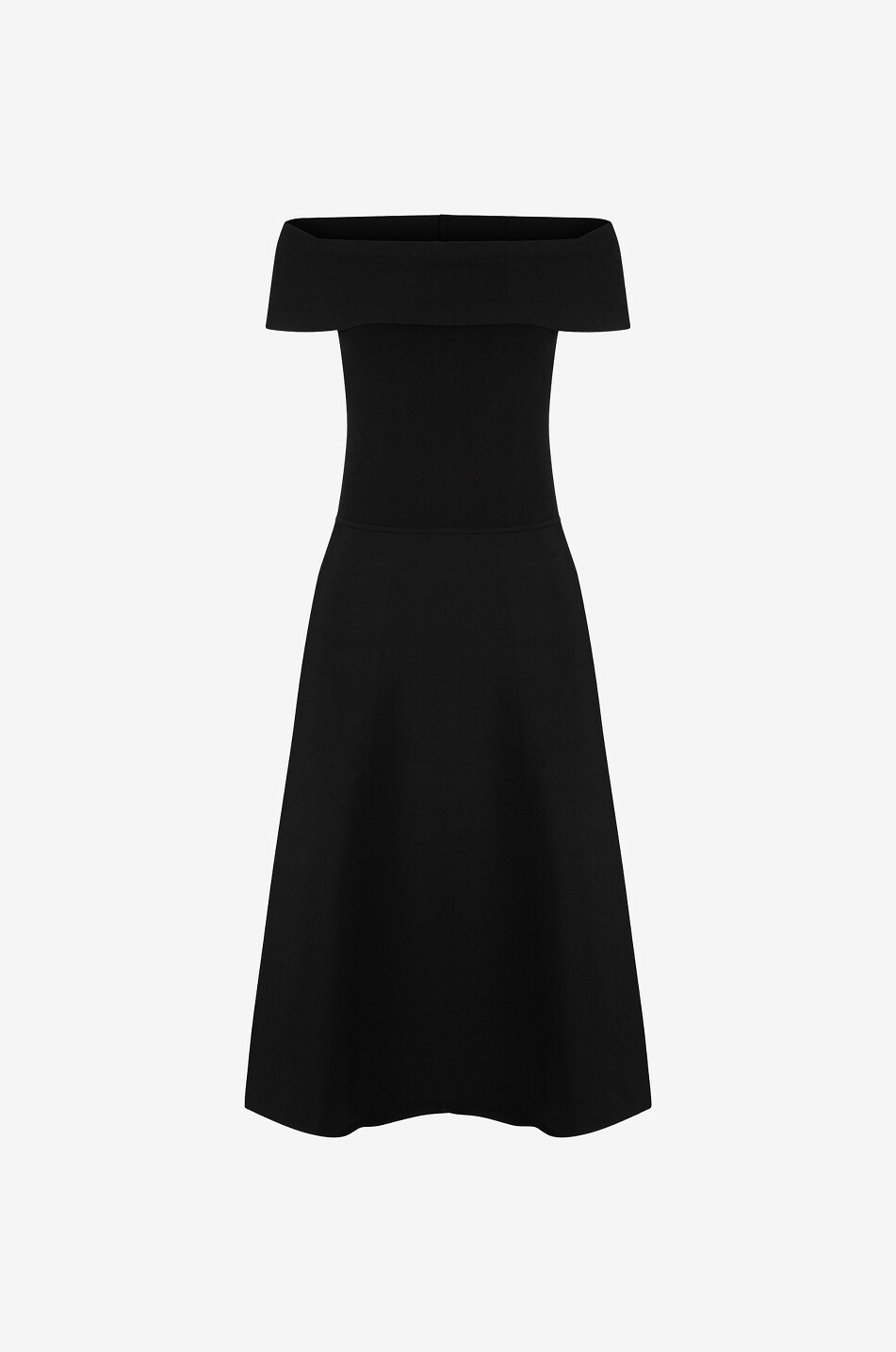 Schulterfreies Midikleid aus Milanojersey