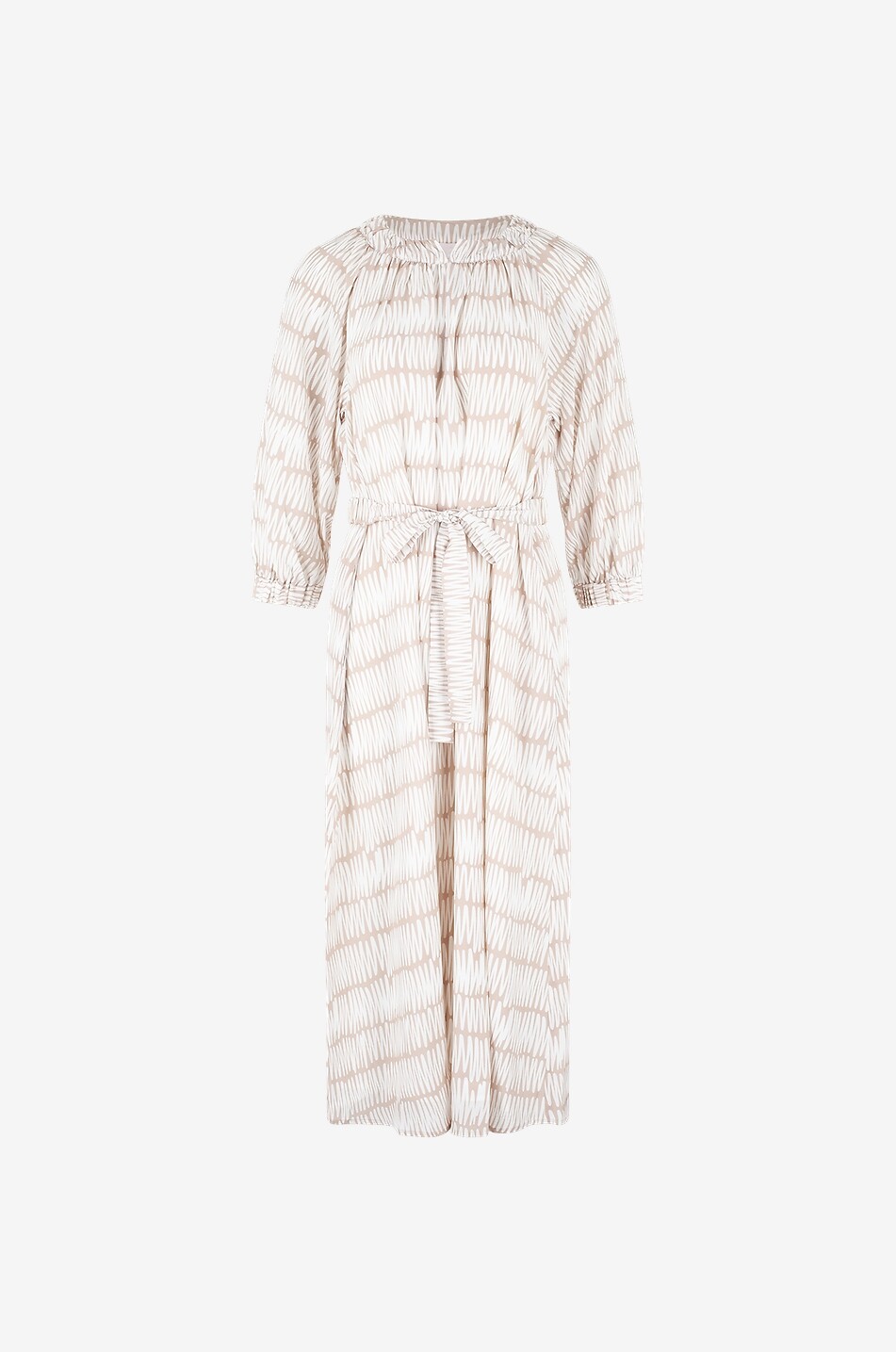Mattea zigzag patterned silk midi dress