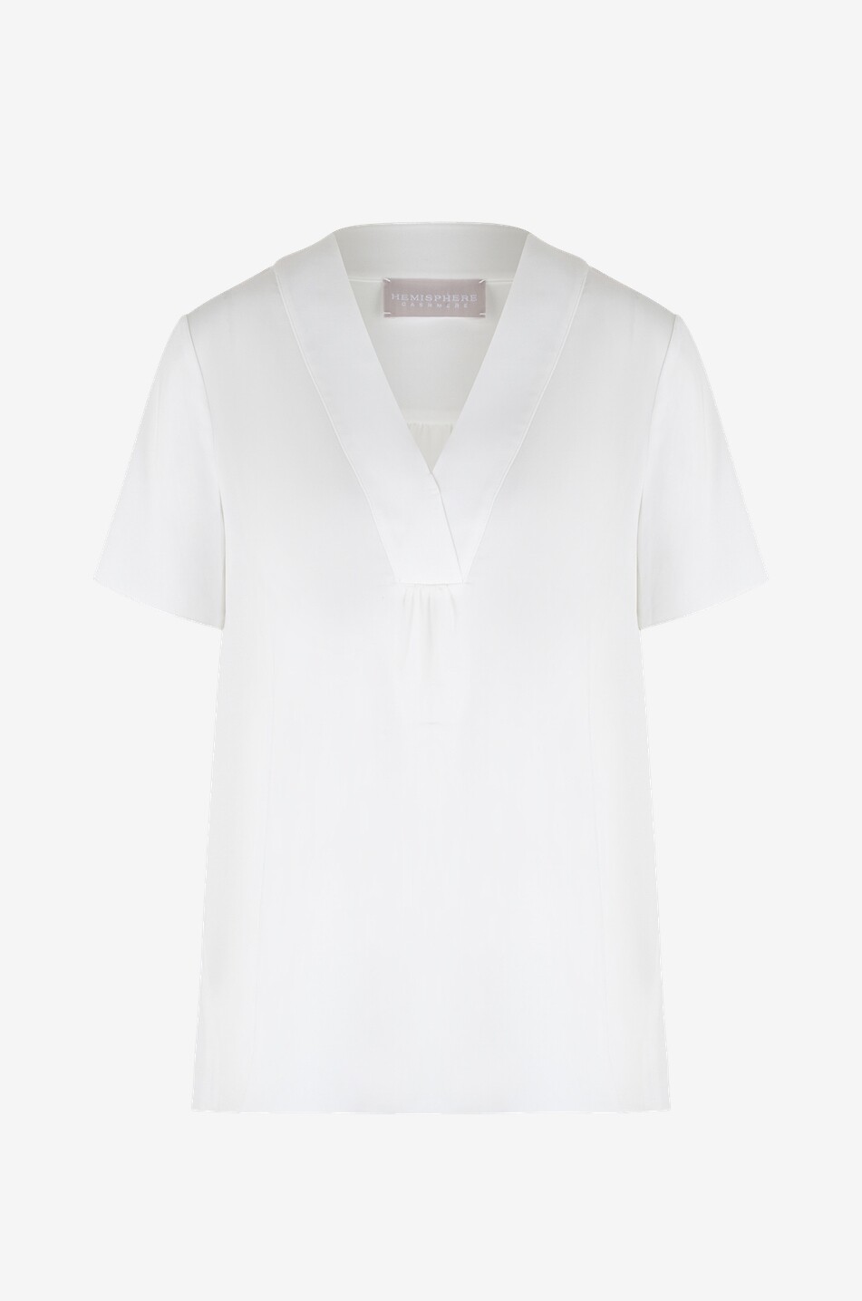 HEMISPHERE Kurzarm-Top aus Crêpe Sascha Damen WEISS 1