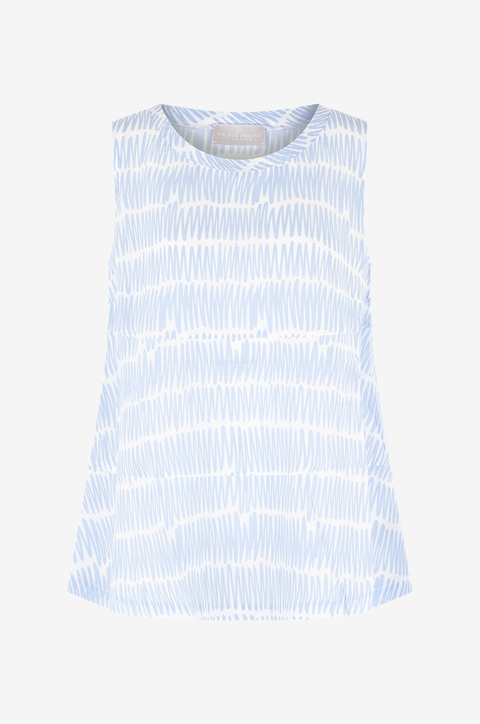 A-förmiges ärmelloses Seidentop mit Zickzackmuster Miri