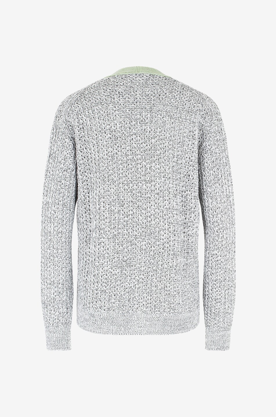 Mottled openwork cardigan with contrasting trims
