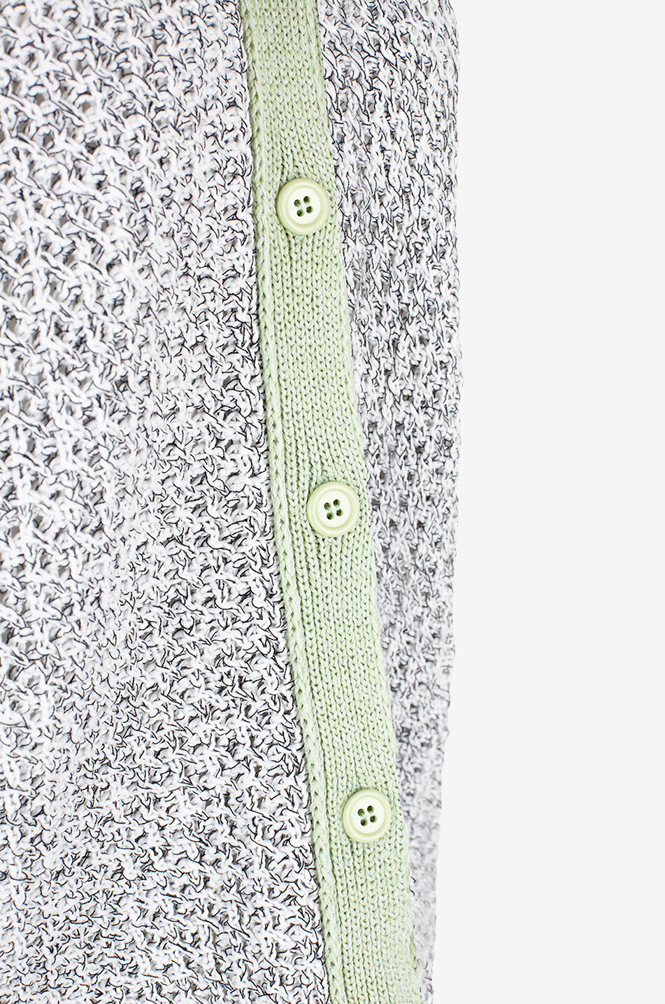 Mottled openwork cardigan with contrasting trims