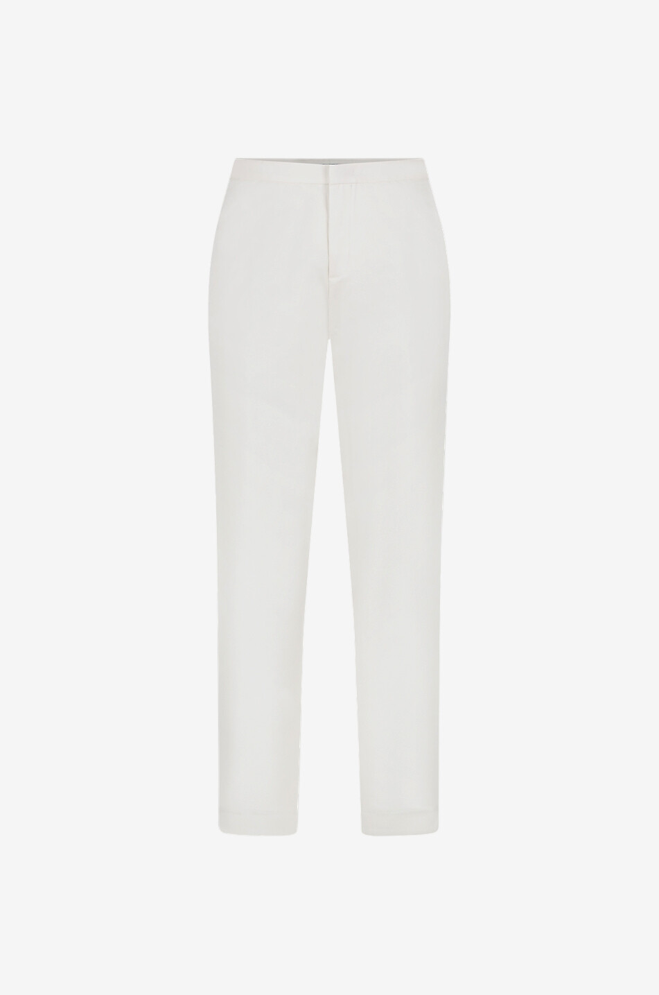 Pantalon slim en gabardine à bande en perles latérale