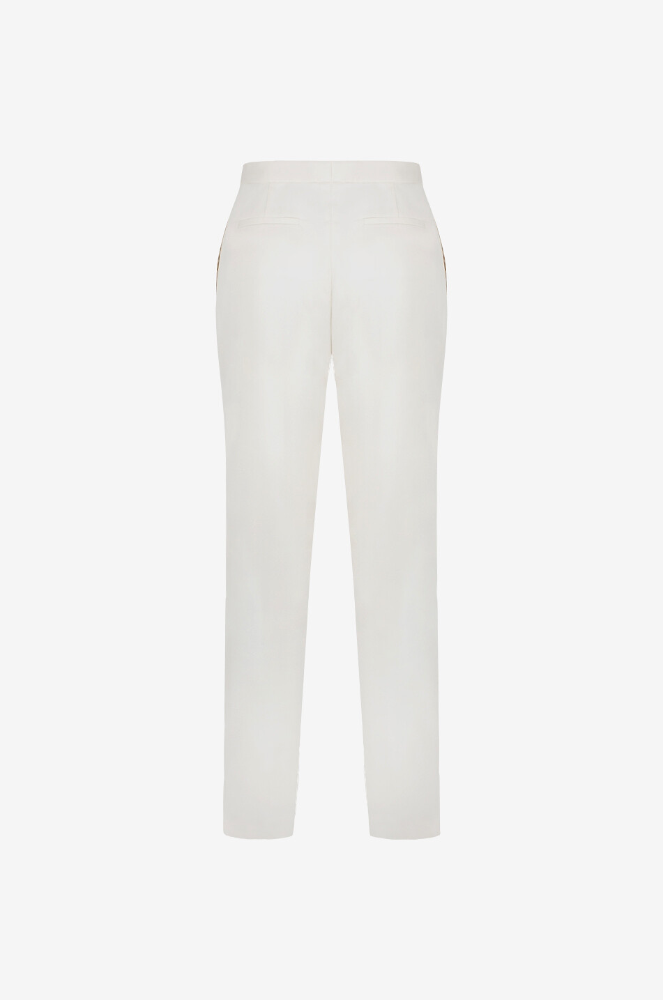 FABIANA FILIPPI Bead side stripe adorned slim fit gabardine trousers Women WHITE 2