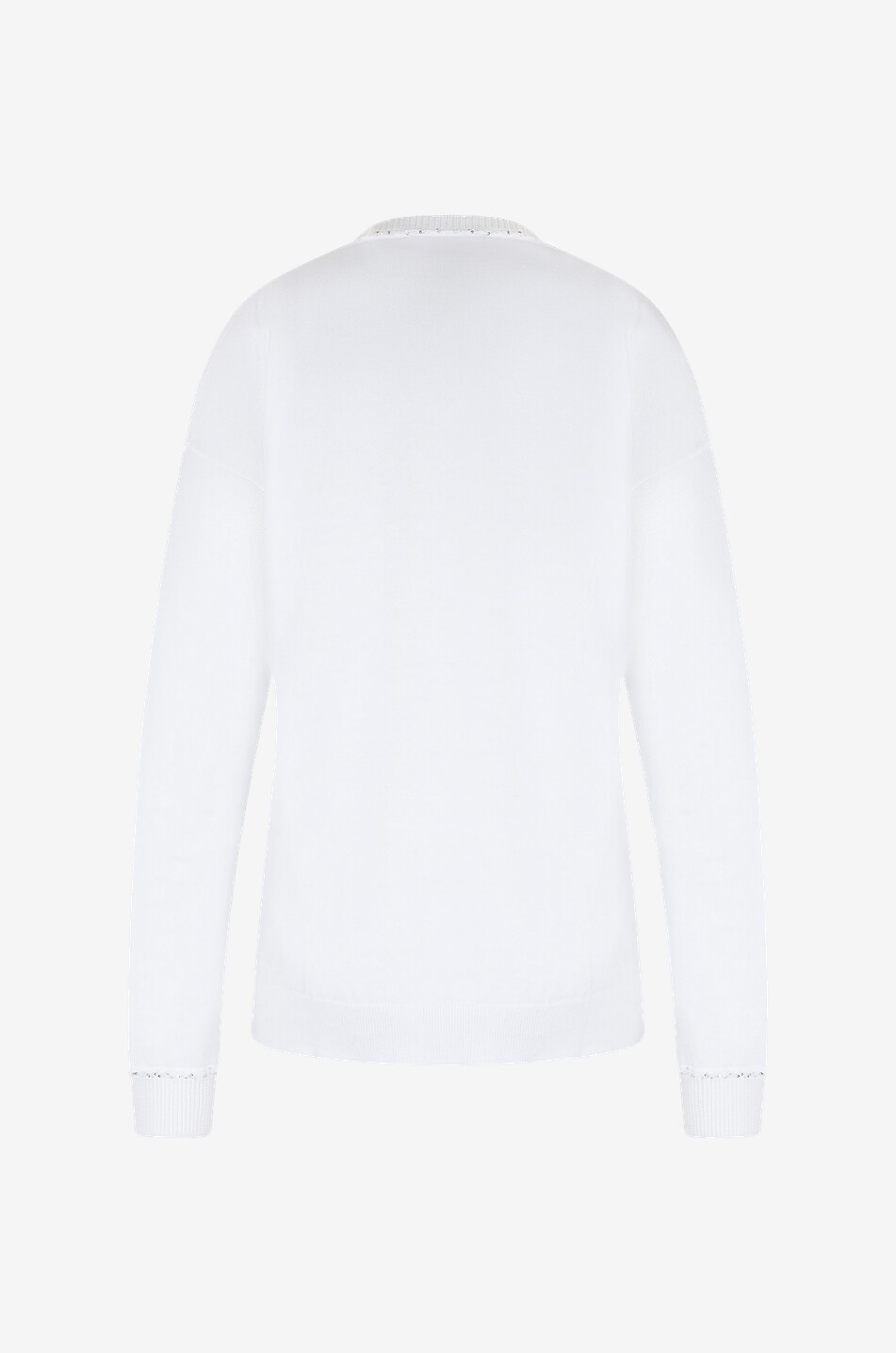 FABIANA FILIPPI Sequin embellished cotton V-neck jumper Women WHITE 2