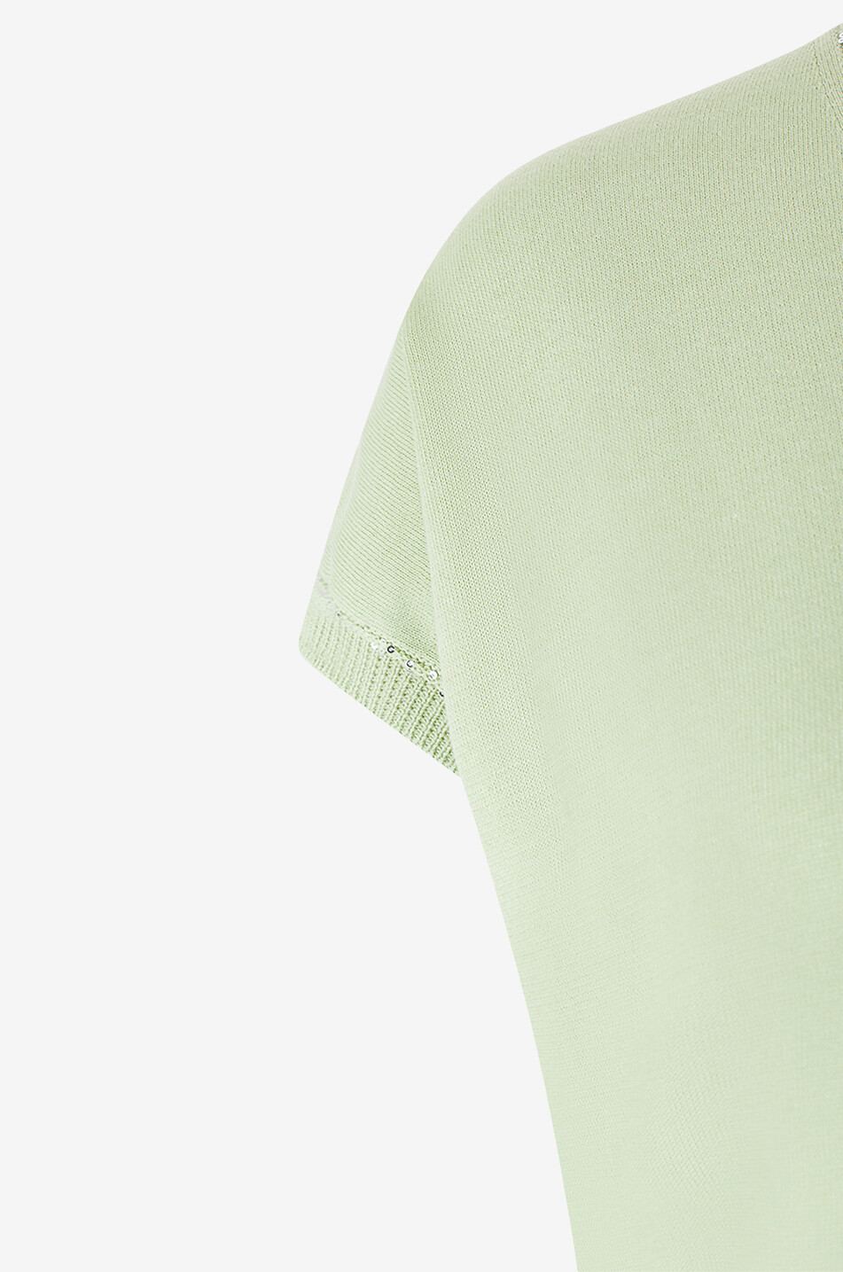 FABIANA FILIPPI Pull sans manches ample en coton orné de sequins Femme VERT MOYEN 3