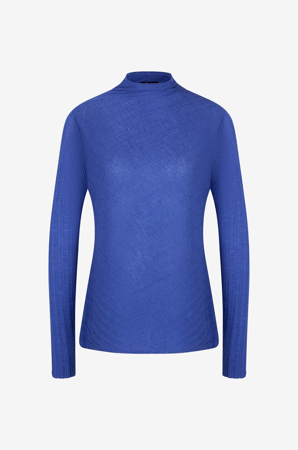 Travelling Rib viscose and wool high-neck jumper