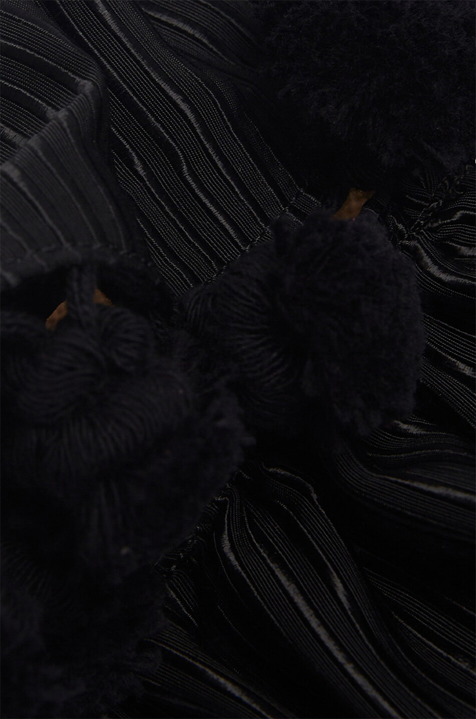 LA DOUBLEJ Mules plates à volants et pompons Pimento Femme NOIR 3