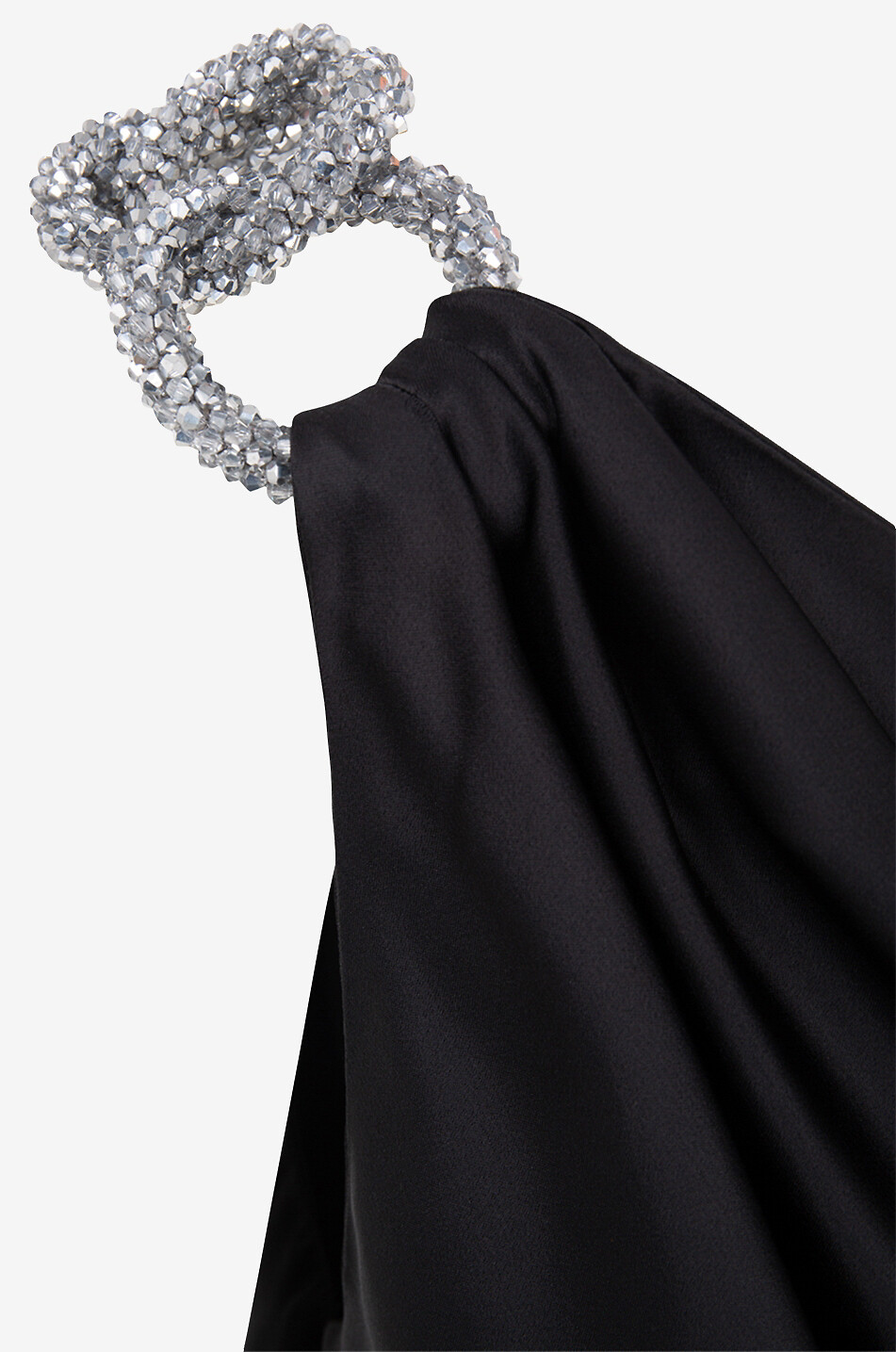 STELLA McCARTNEY Falabella Crystal Chain one-shoulder mini dress Women BLACK 3