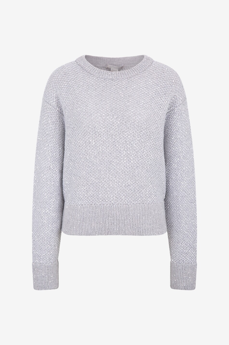 Pullover mit Netzmotiv und Pailletten sowie Rückenschlitz