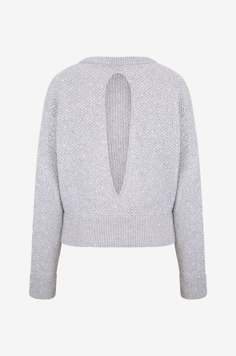 STELLA McCARTNEY Pullover mit Netzmotiv und Pailletten sowie Rückenschlitz Damen GRAU 2