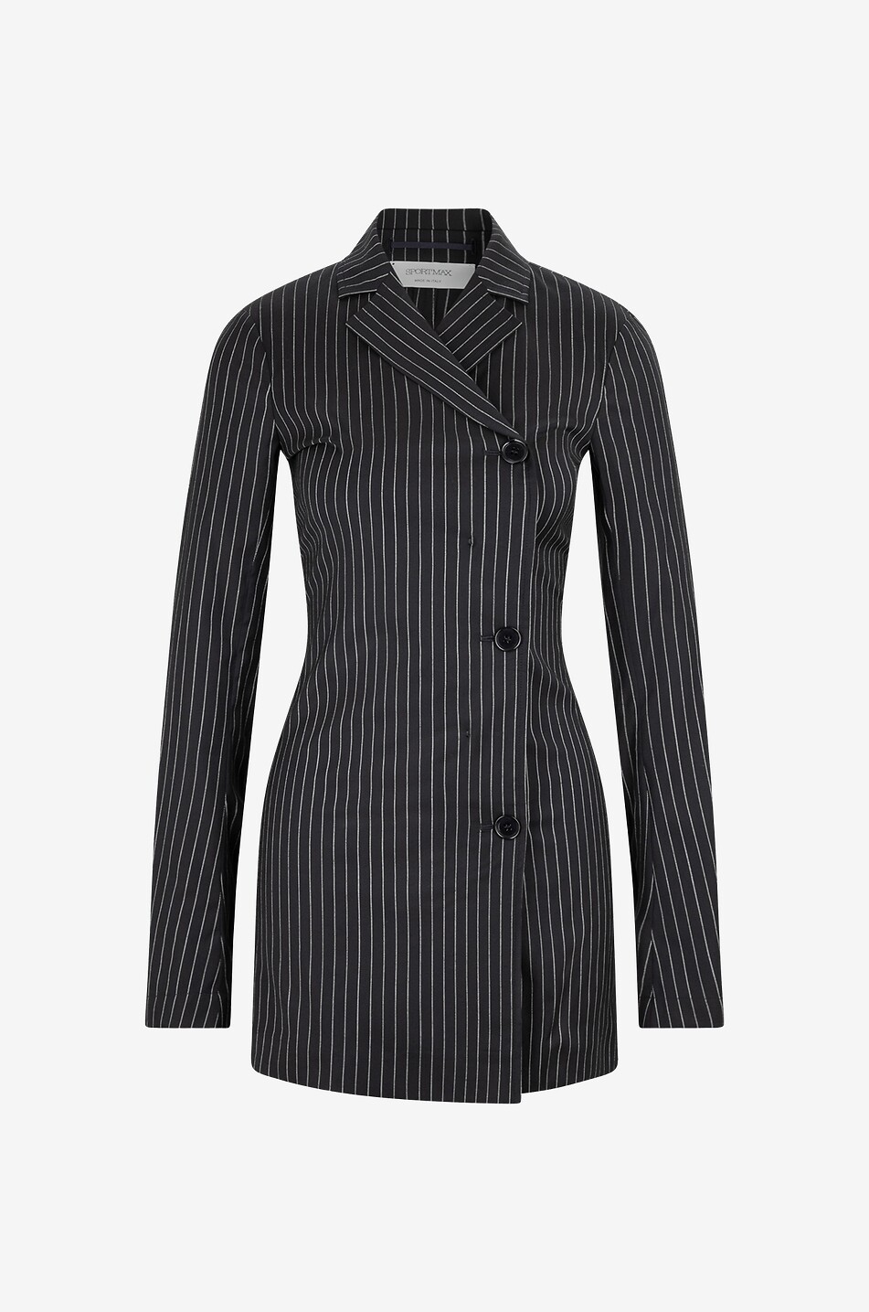 Lange taillierte gestreifte Bluse Bisso