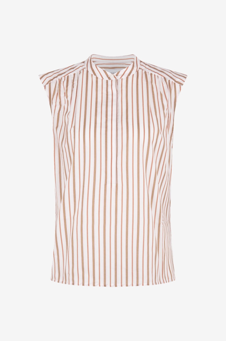 Blouse sans manches en coton rayé
