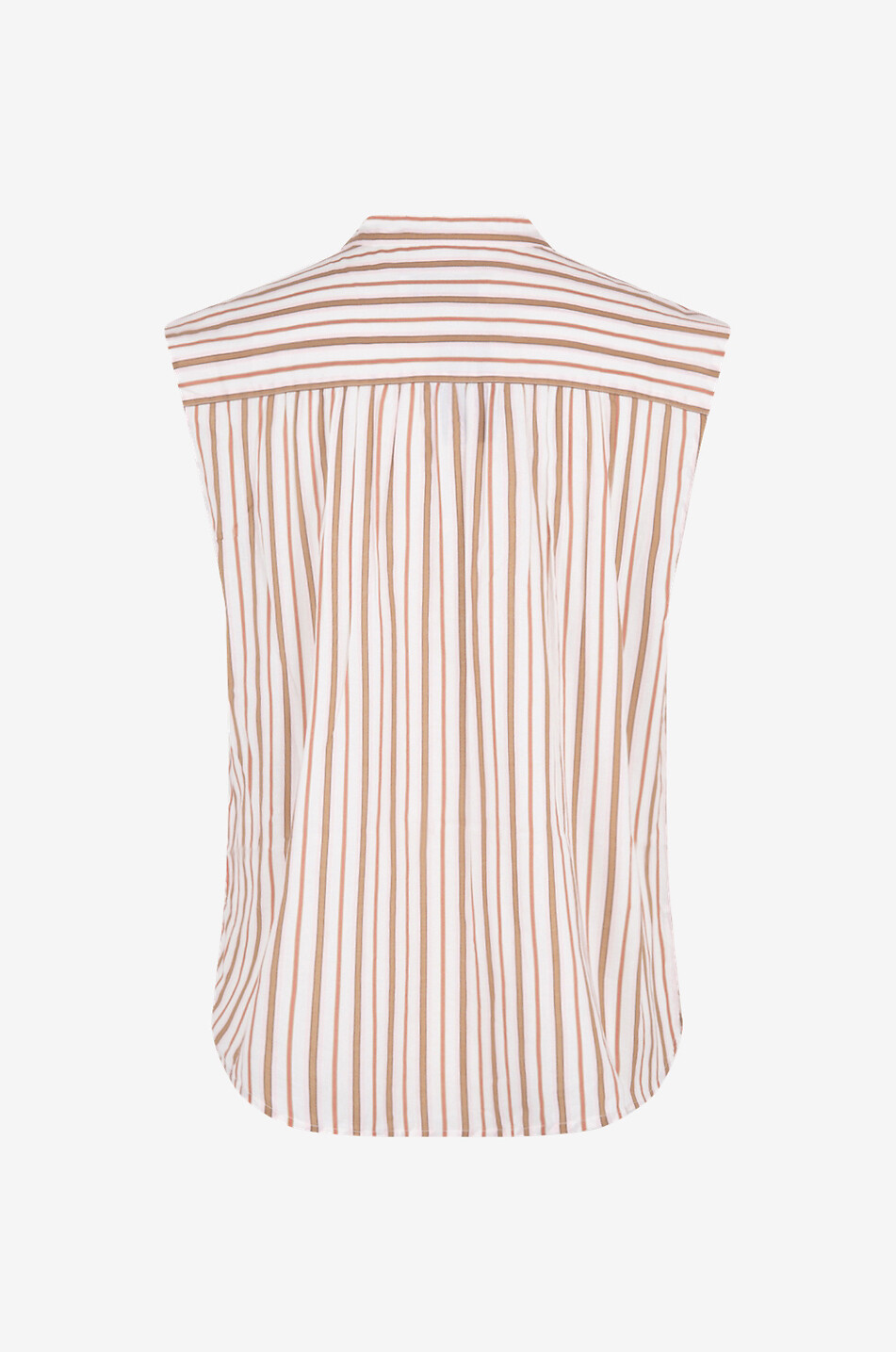 Blouse sans manches en coton rayé