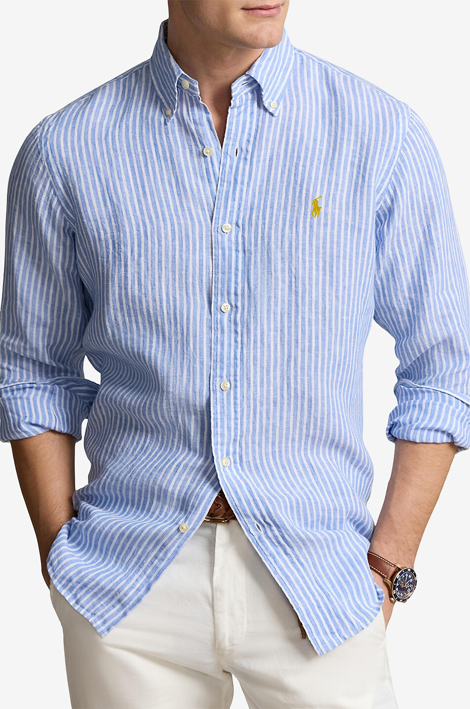 Pony Custom Fit striped linen shirt POLO RALPH LAUREN Bongenie