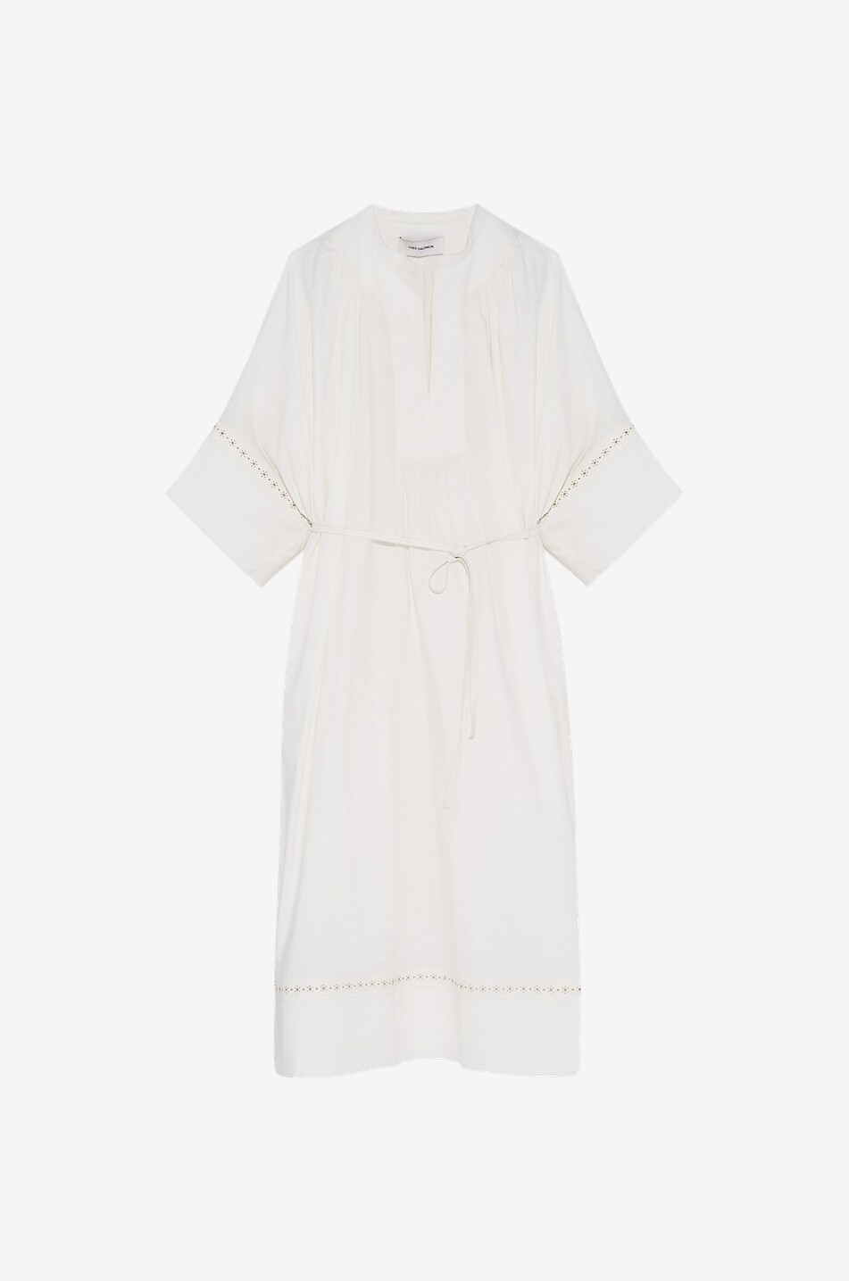 Midi-Tunikakleid aus Baumwolle mit Stickereien