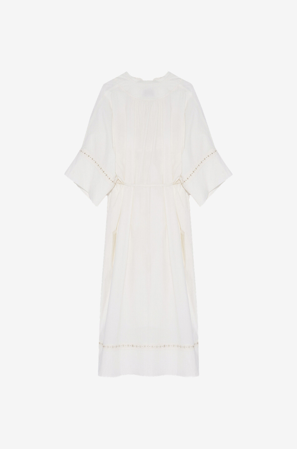 YVES SALOMON Midi-Tunikakleid aus Baumwolle mit Stickereien Damen CREMEFARBEN 2