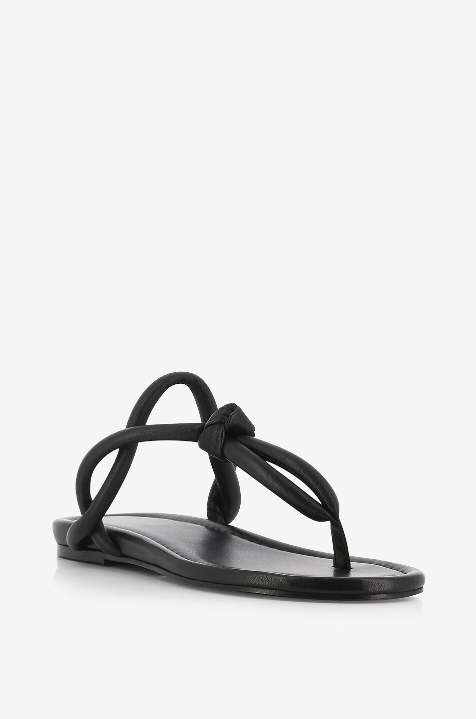 Knot detail nappa leather flip-flops