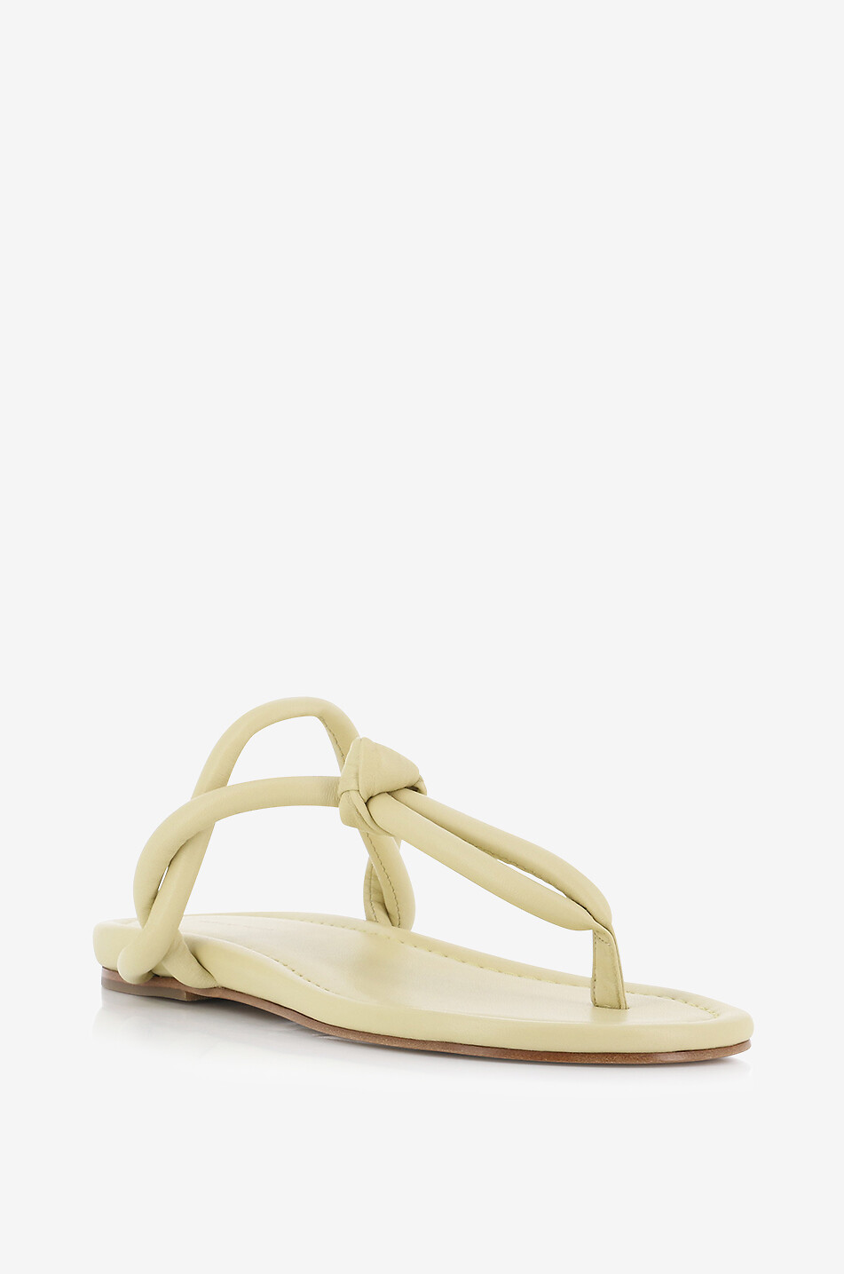 Tongs en cuir nappa rembourré détail noeud