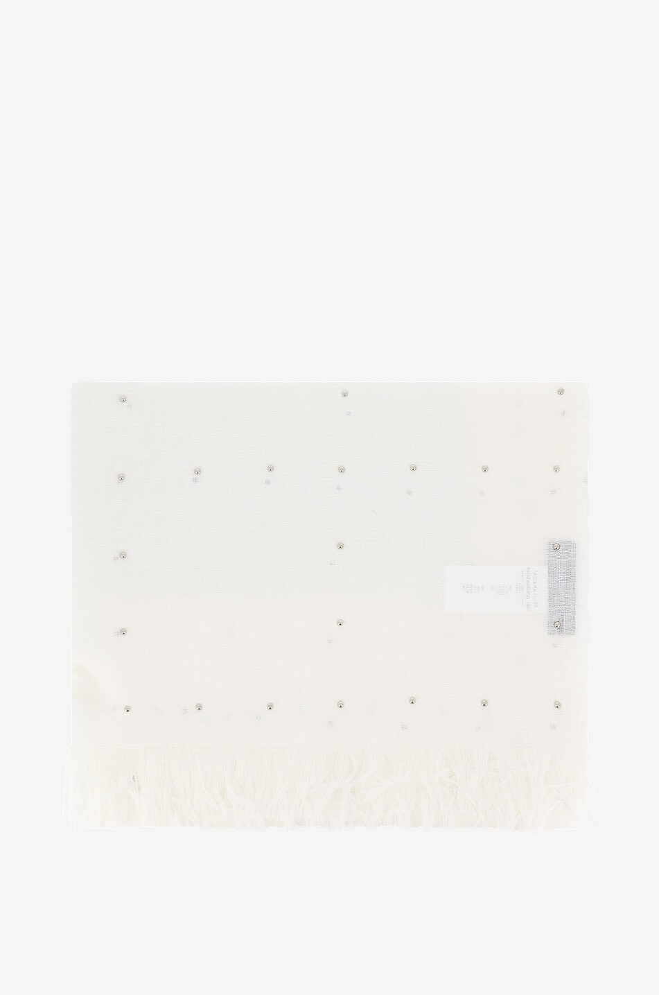 Studded woven linen and silk stole