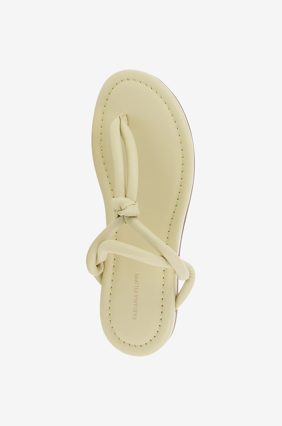 Flip-Flops aus gepolstertem Nappaleder mit Knoten