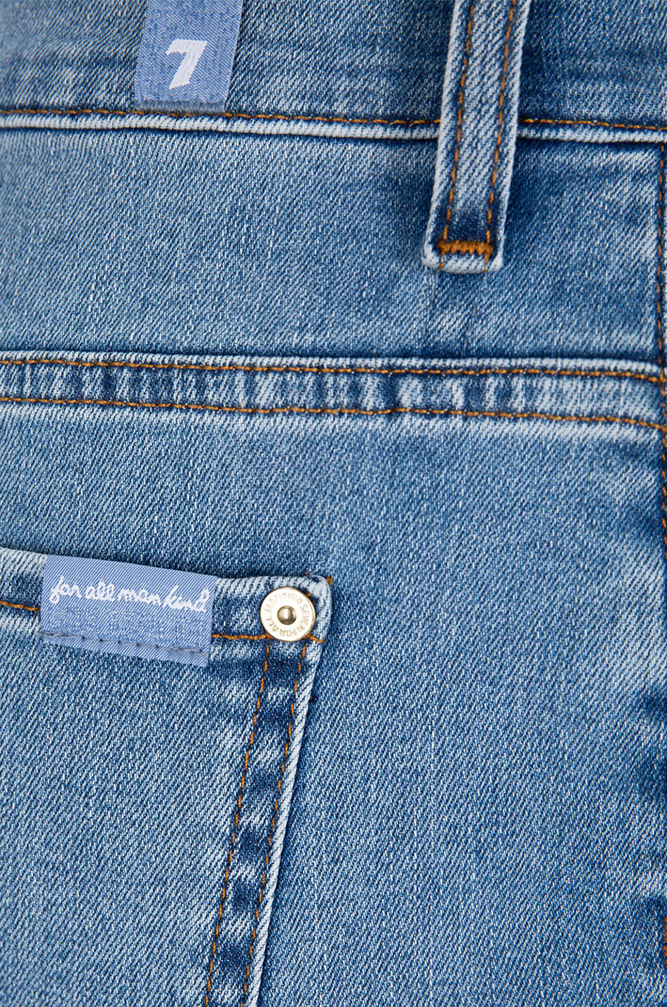 7 FOR ALL MANKIND Jean droit en coton The Modern Straight Heritage Femme BLEU CLAIR 3