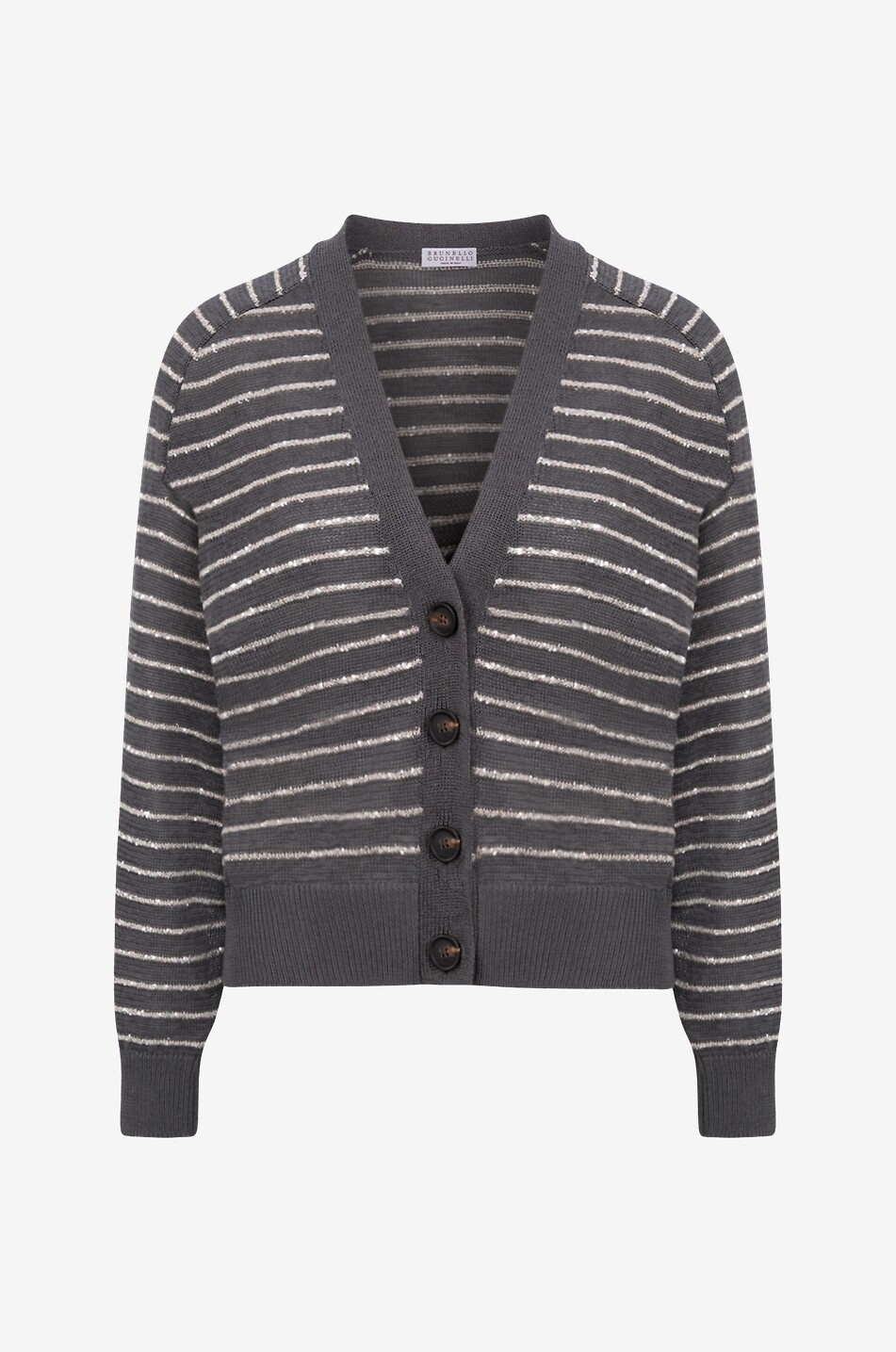 BRUNELLO CUCINELLI ダークグレー カーディガン Brunello Cucinelli - Dazzling Medium Gray Net Cardigan