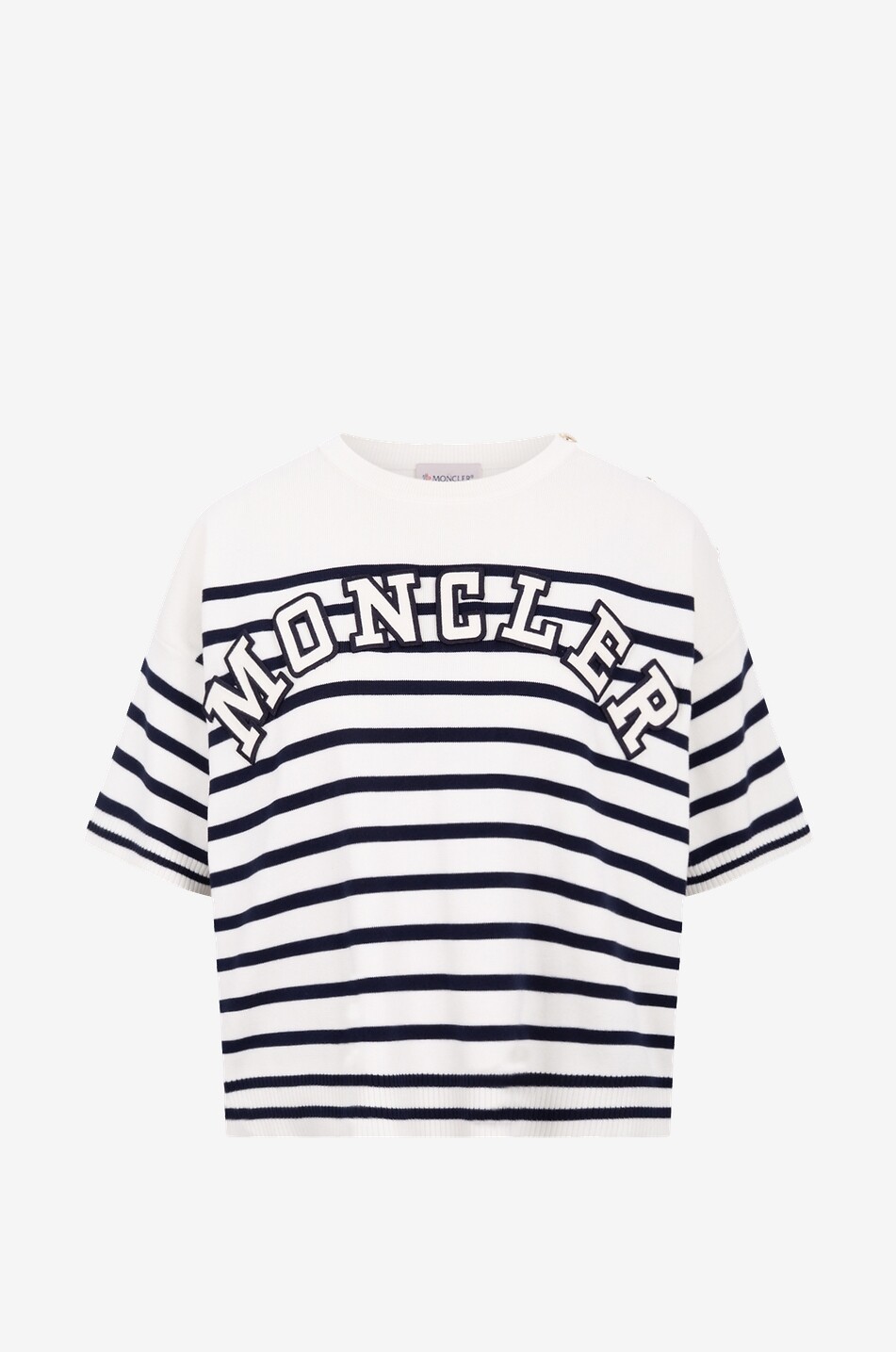 Pull boxy rayé à manches courtes Varsity Logo