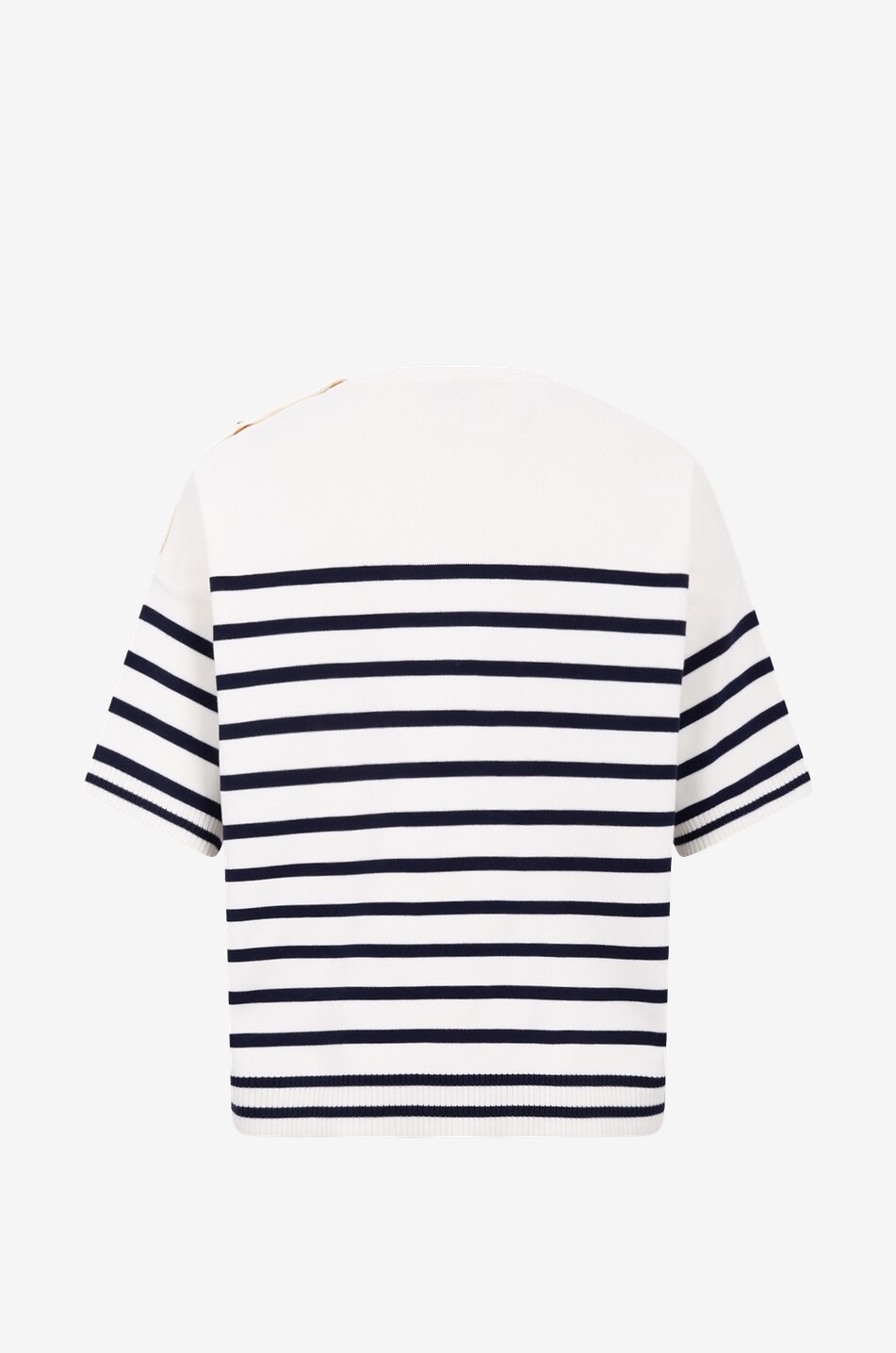 MONCLER Pull boxy rayé à manches courtes Varsity Logo Femme MULTICOLORE 2