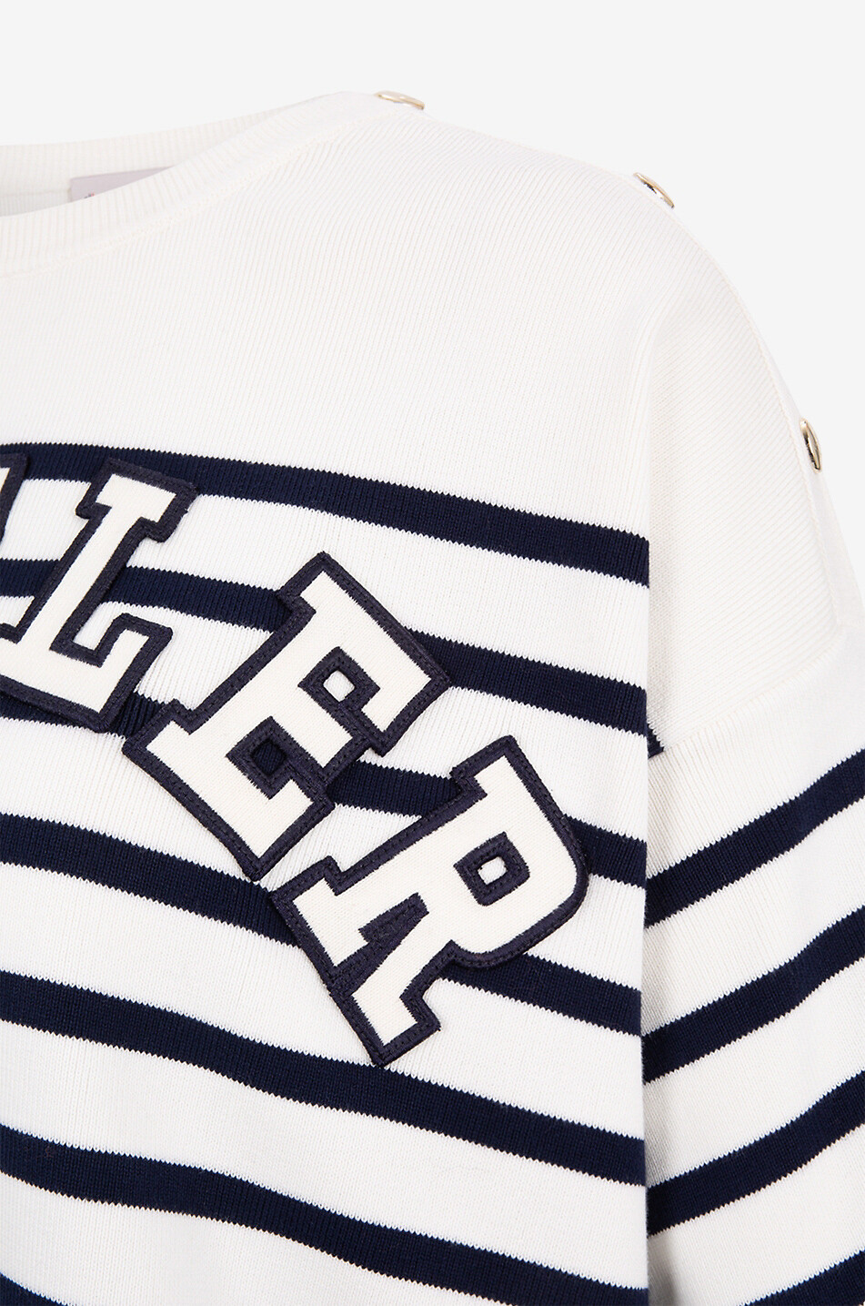 MONCLER Pull boxy rayé à manches courtes Varsity Logo Femme MULTICOLORE 3